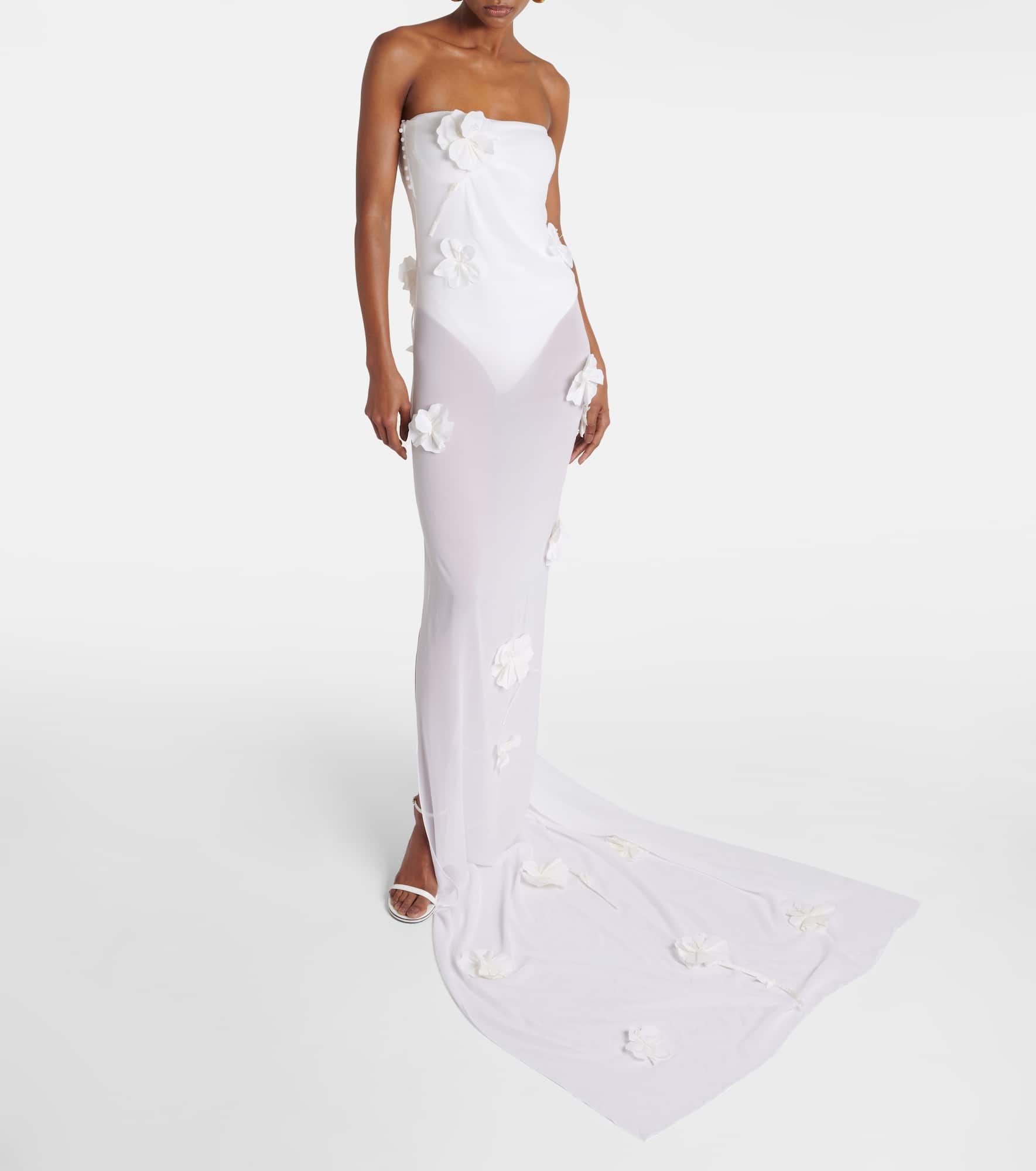 Embroidered silk-blend mousseline maxi dress - 2