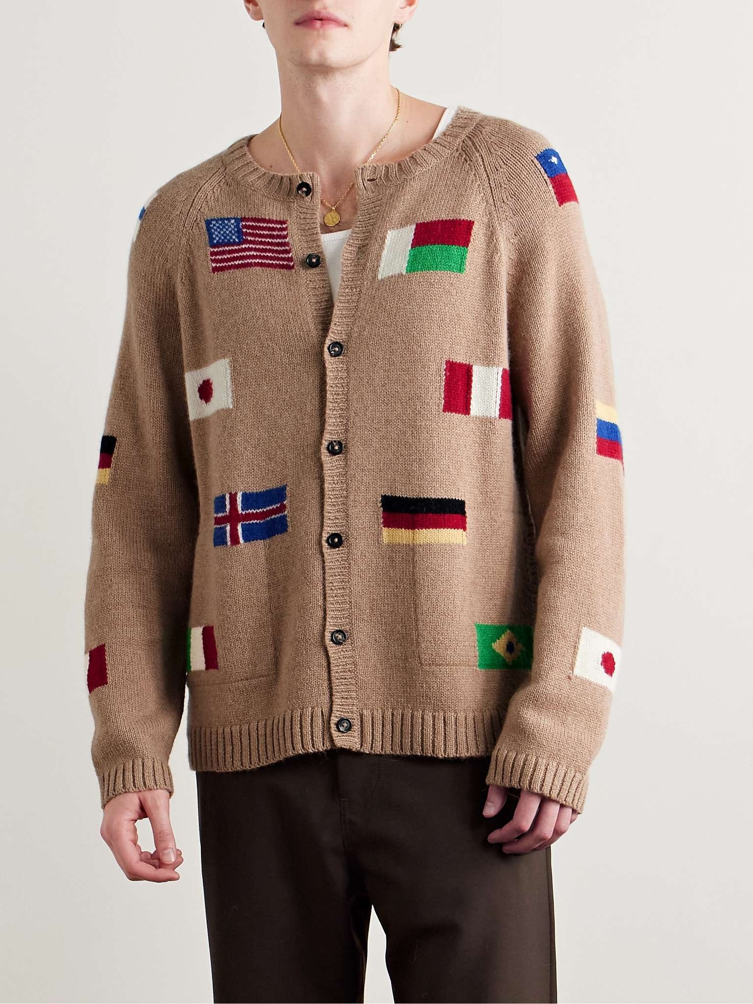 Round-the-World Intarsia Alpaca and Merino Wool-Blend Cardigan - 3