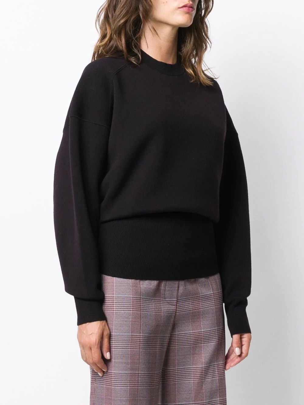 dolman sleeve crew neck jumper - 3