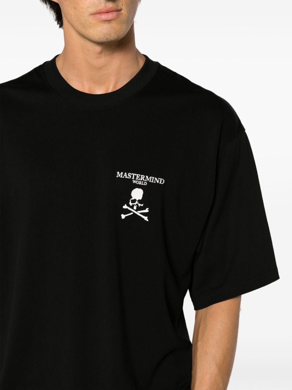 logo-embroidered cotton T-shirt - 5