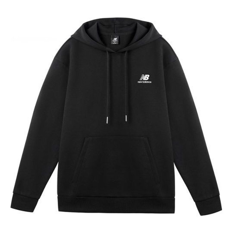 New Balance Logo Print Hoodie 'Black White' AMT11308-BK - 1