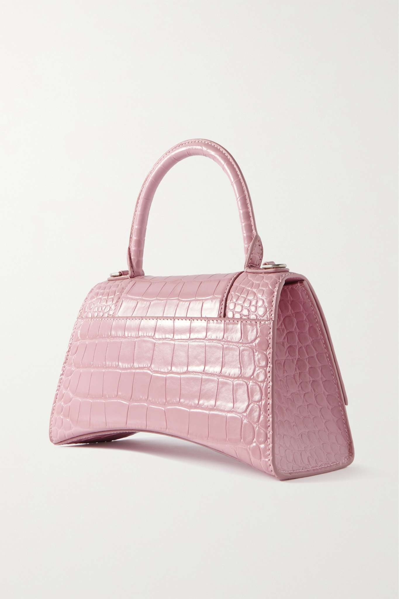 Hourglass small croc-effect leather tote - 3