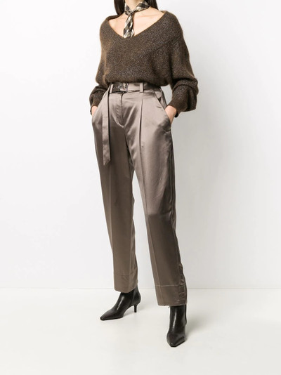 Brunello Cucinelli satin wide leg trousers outlook