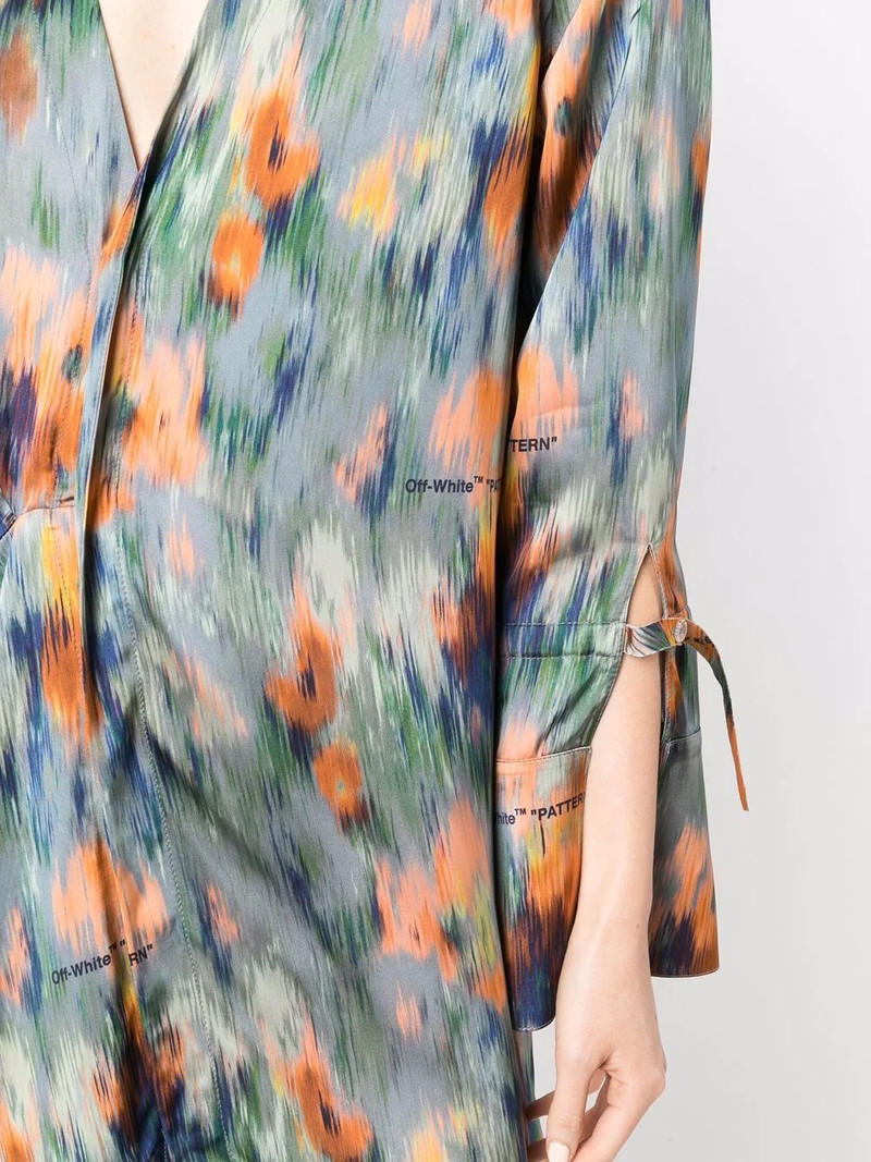 abstract-print draped dress 5