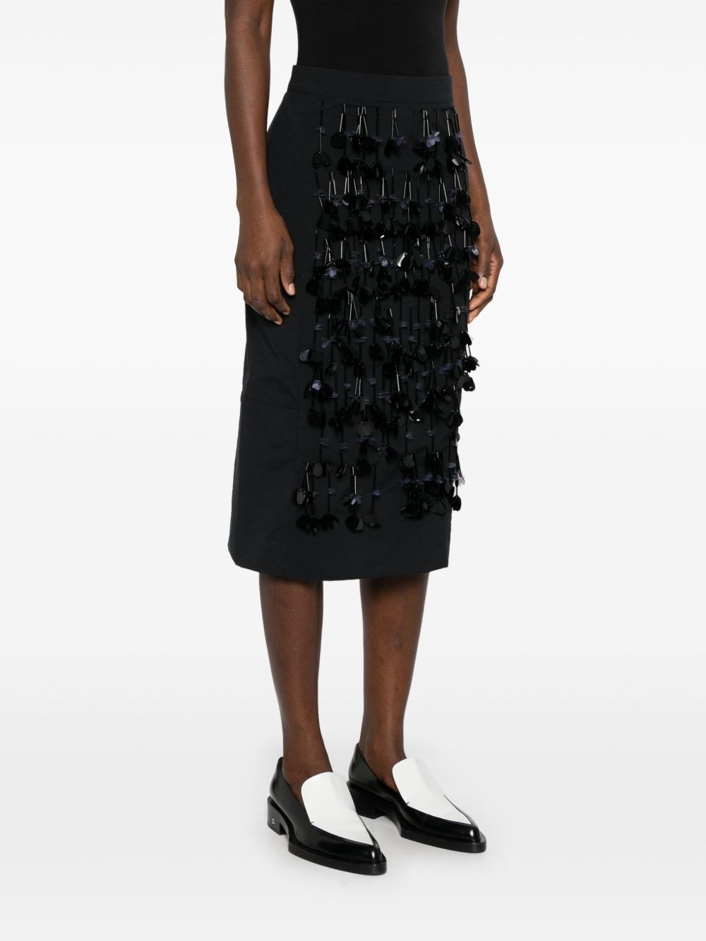 sequin-detail panama midi skirt - 3