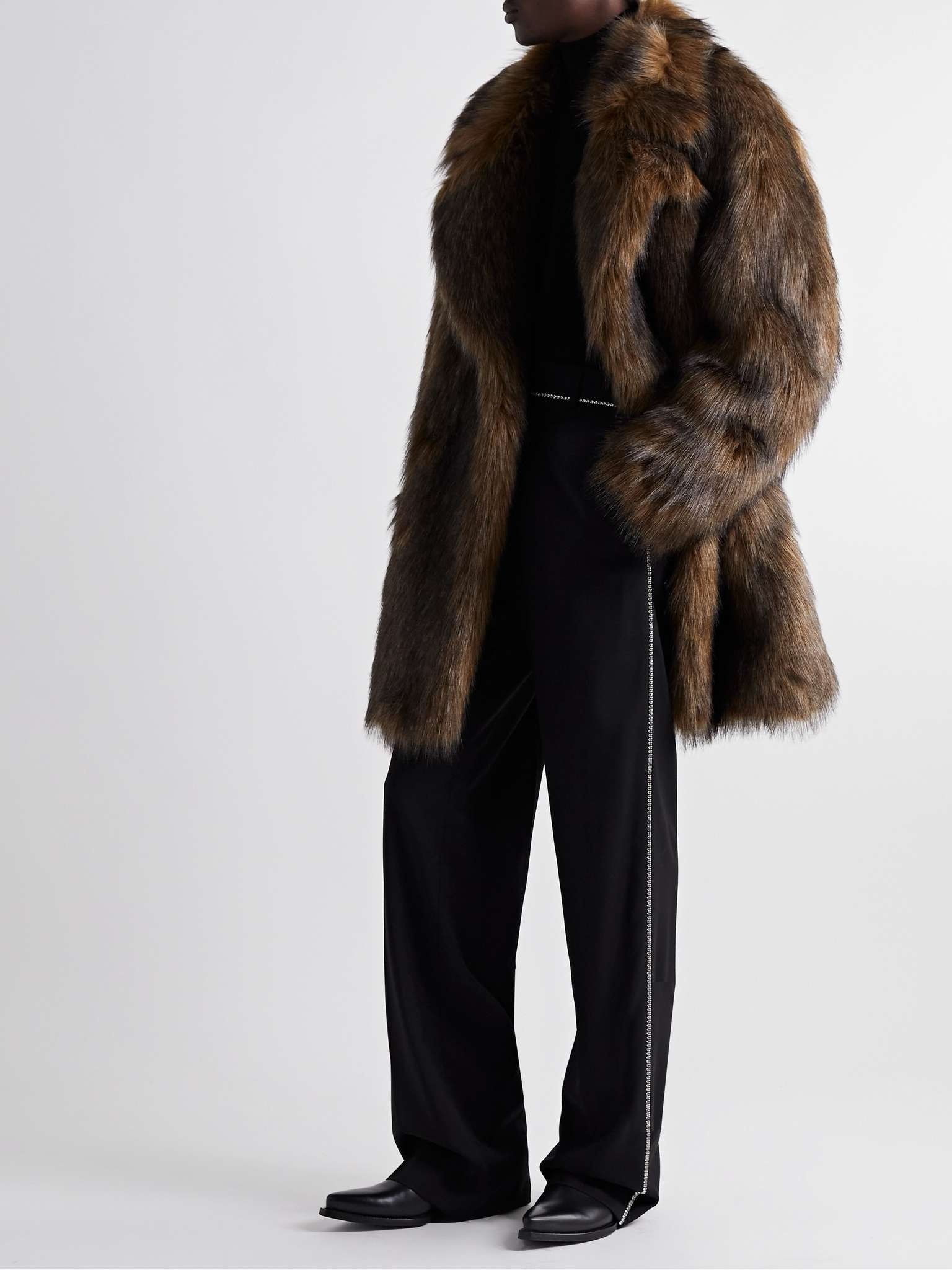 Oversized Faux Fur Peacoat - 2