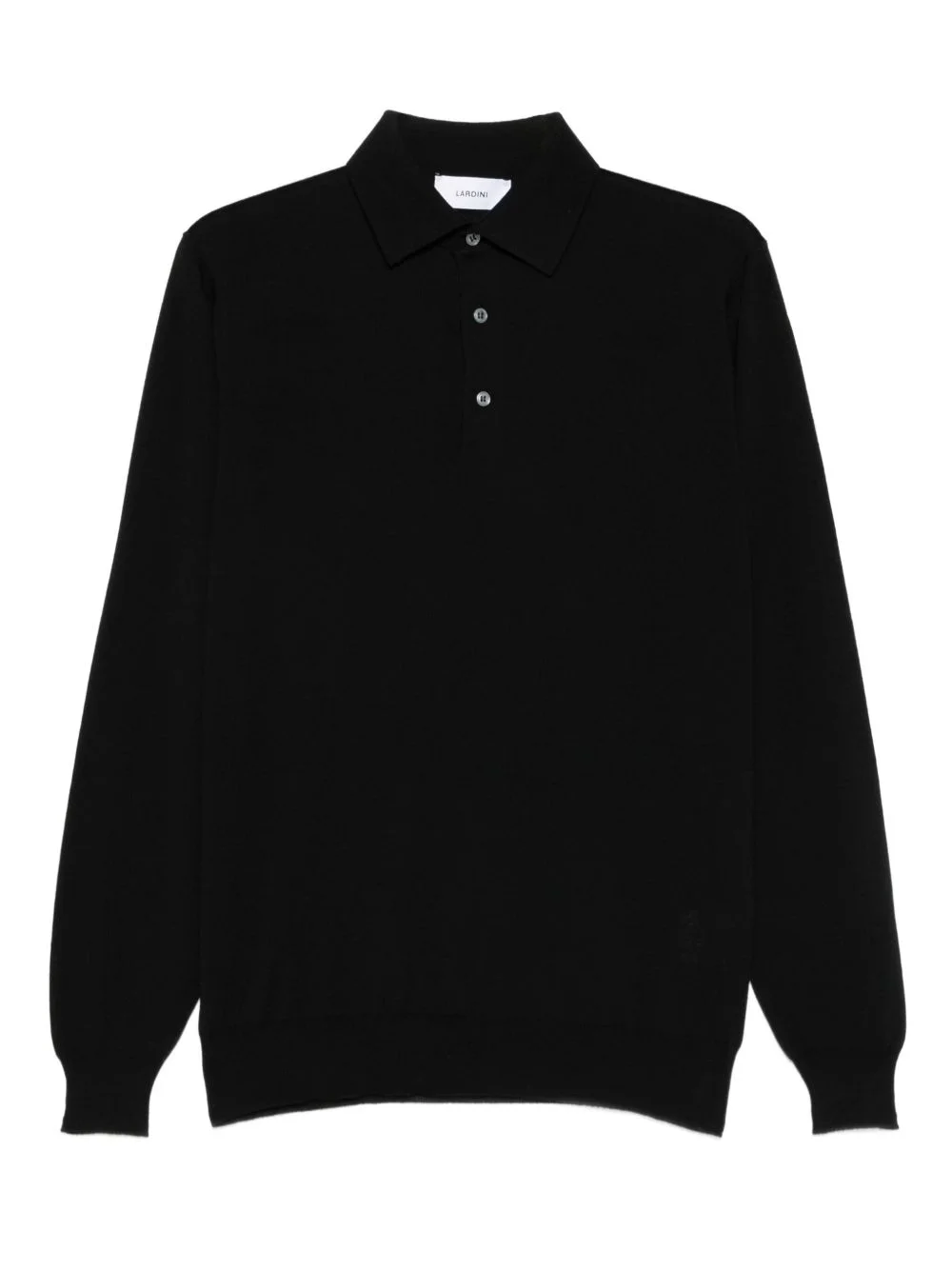 long-sleeve wool polo shirt - 1