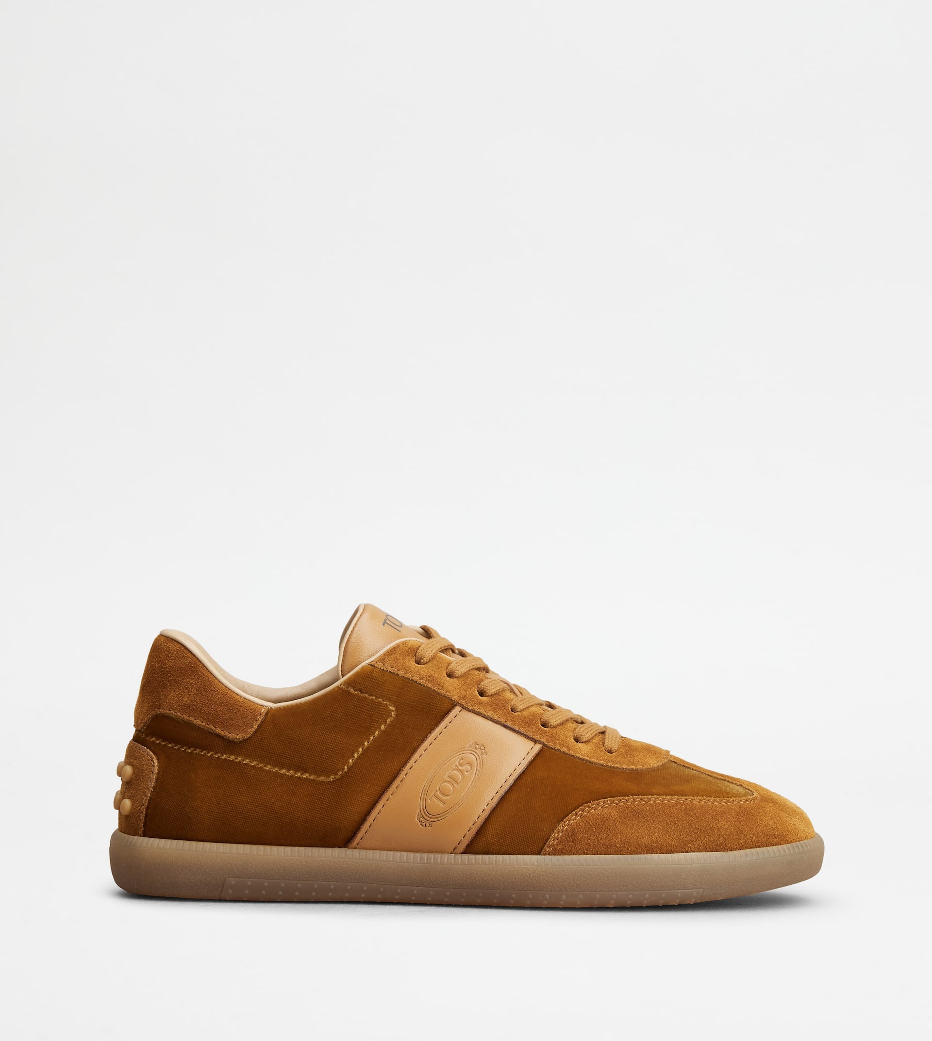 TOD'S TABS SNEAKERS IN VELVET AND SUEDE - BROWN - 1