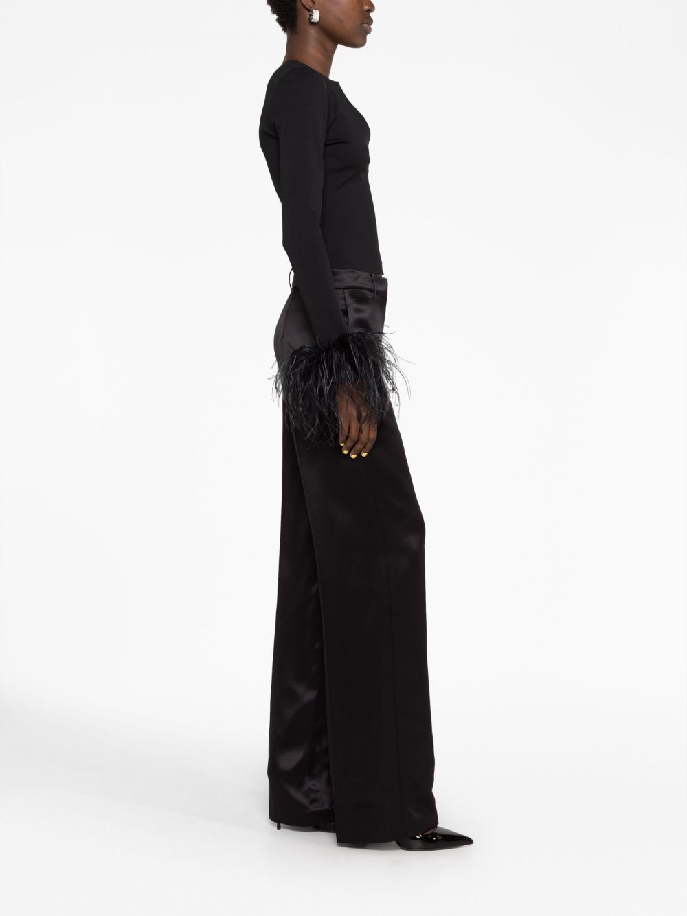 satin straight-leg trousers - 6