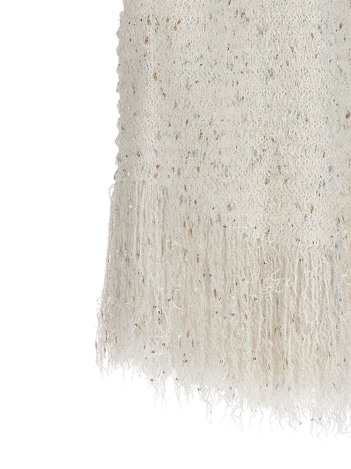 Balmain Fringed Tweed Dresses White | wananluxury | REVERSIBLE