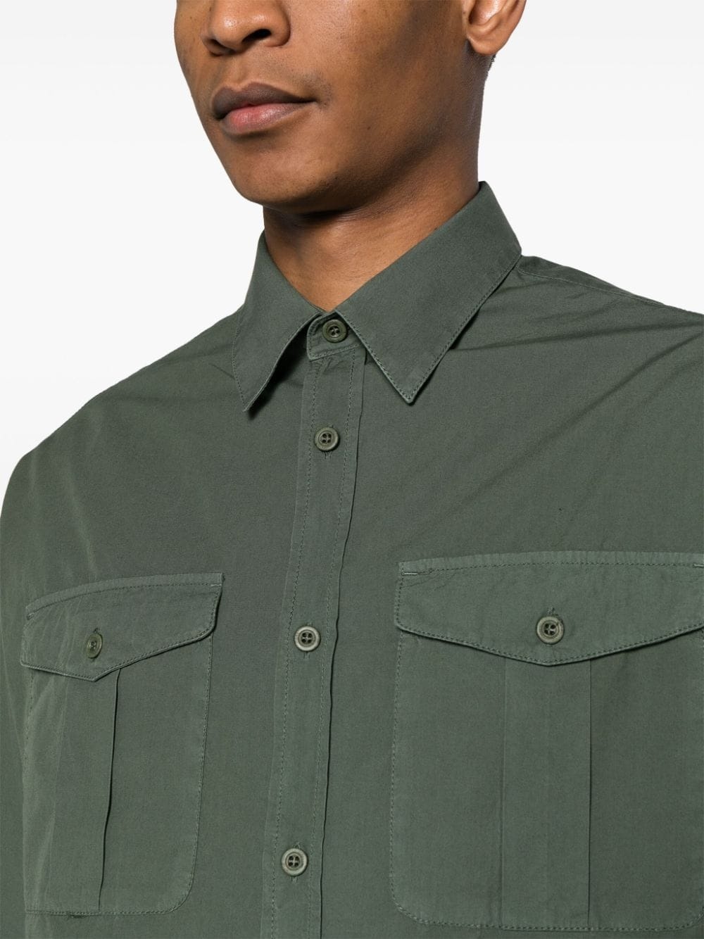logo-patch organic cotton shirt - 5