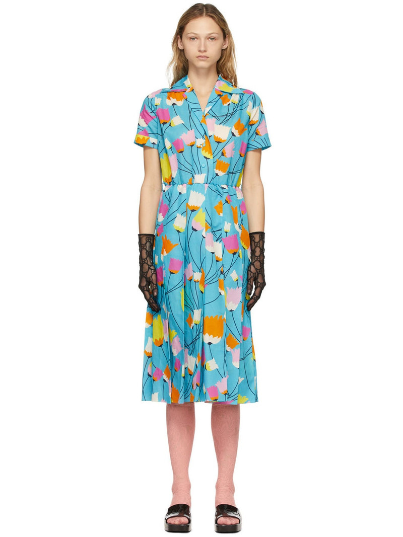 tulip print pleated dress - 1