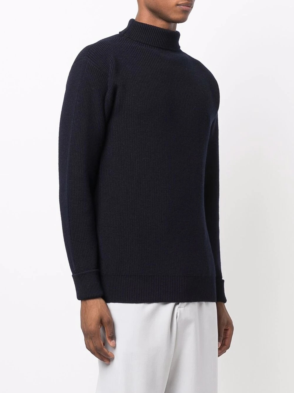 ribbed-knit roll neck jumper - 3