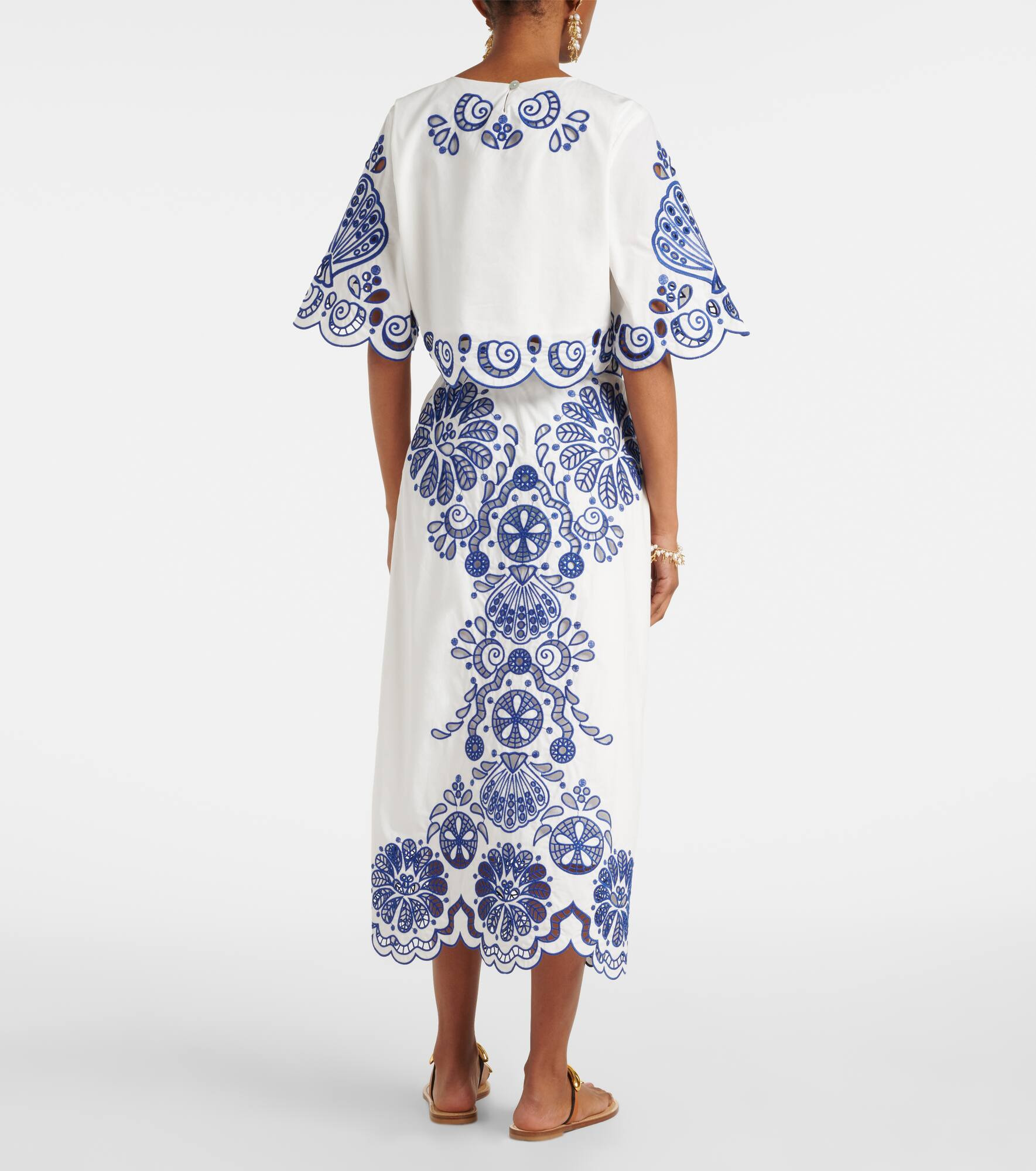Printed cotton midi skirt - 3