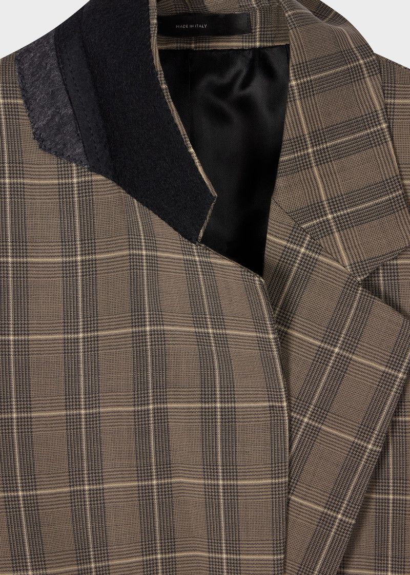 Paul Smith Taupe Two Button Check Blazer outlook