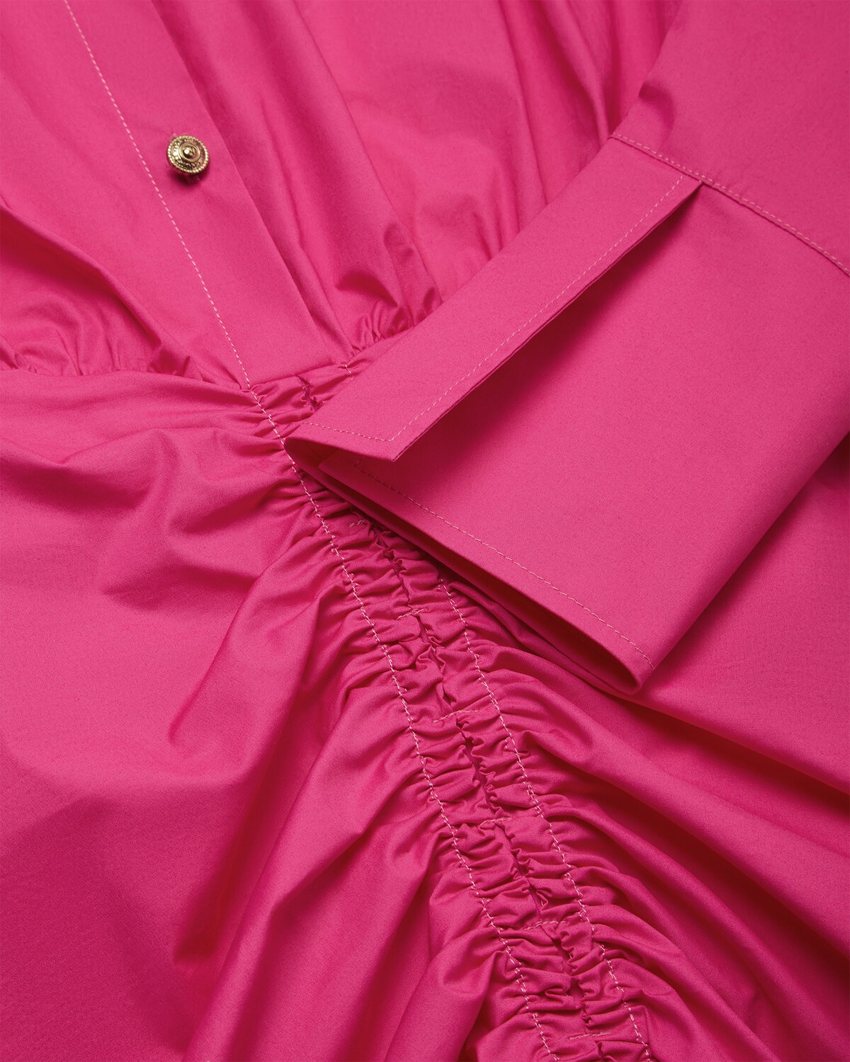 Ruched Shirt Dress - 4