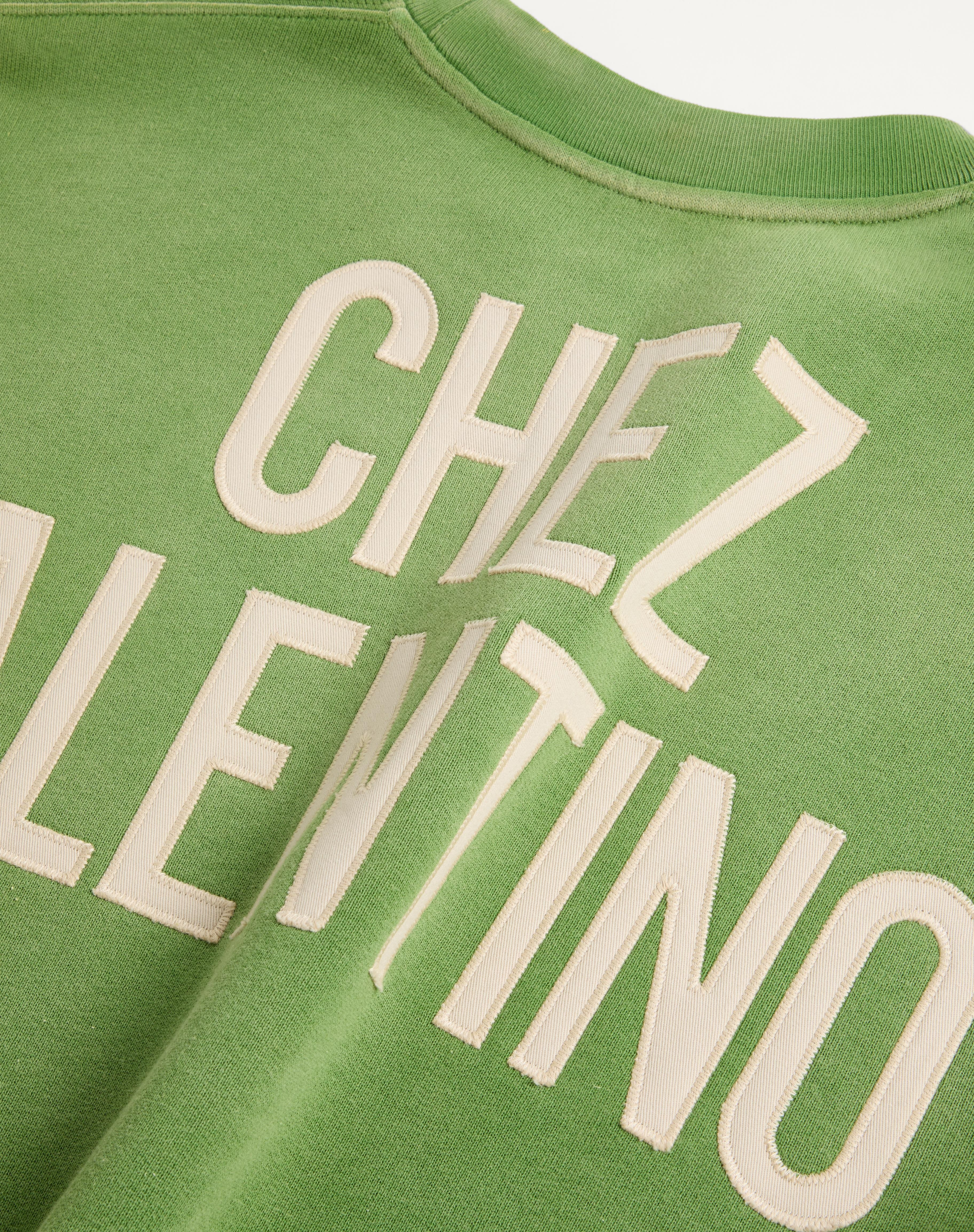 COTTON SWEATSHIRT WITH CHEZ VALENTINO PRINT - 7