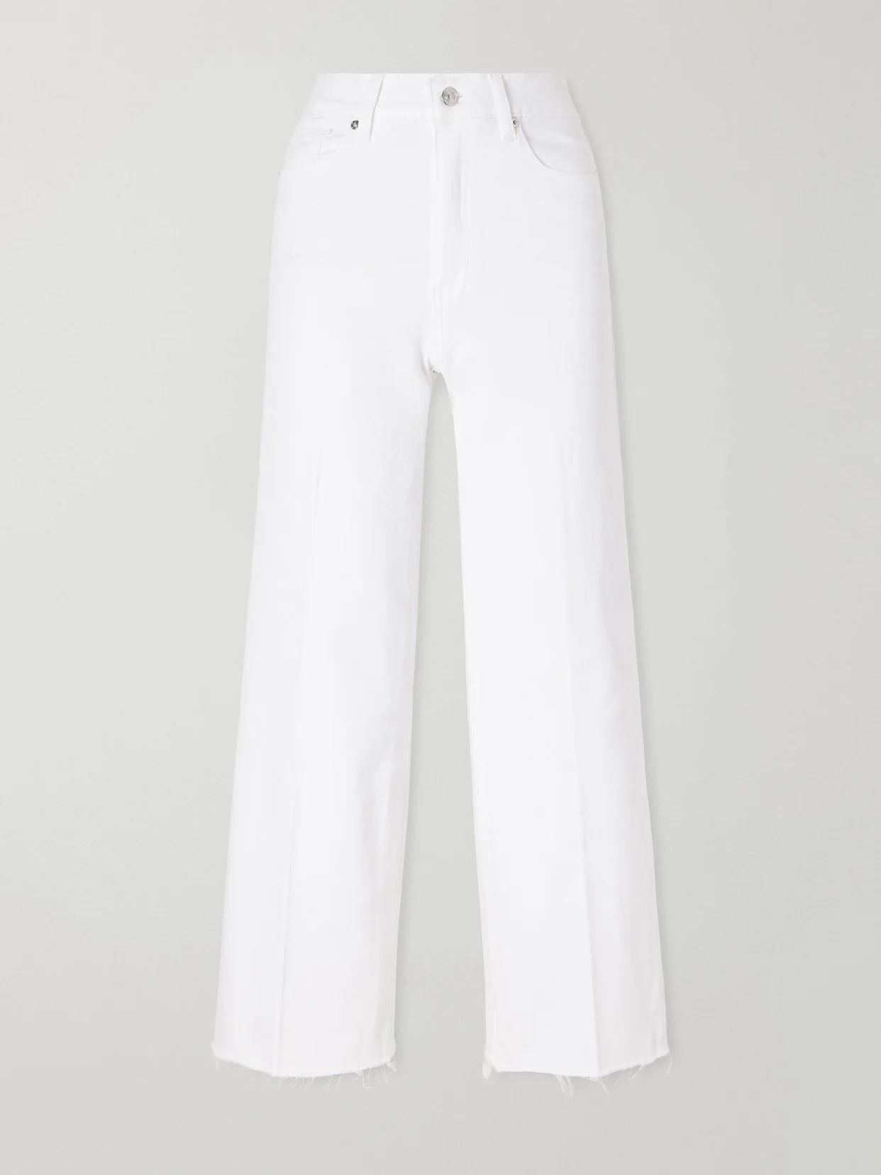 High Rise Wide Frayed High-rise Wide-leg Jeans - 1