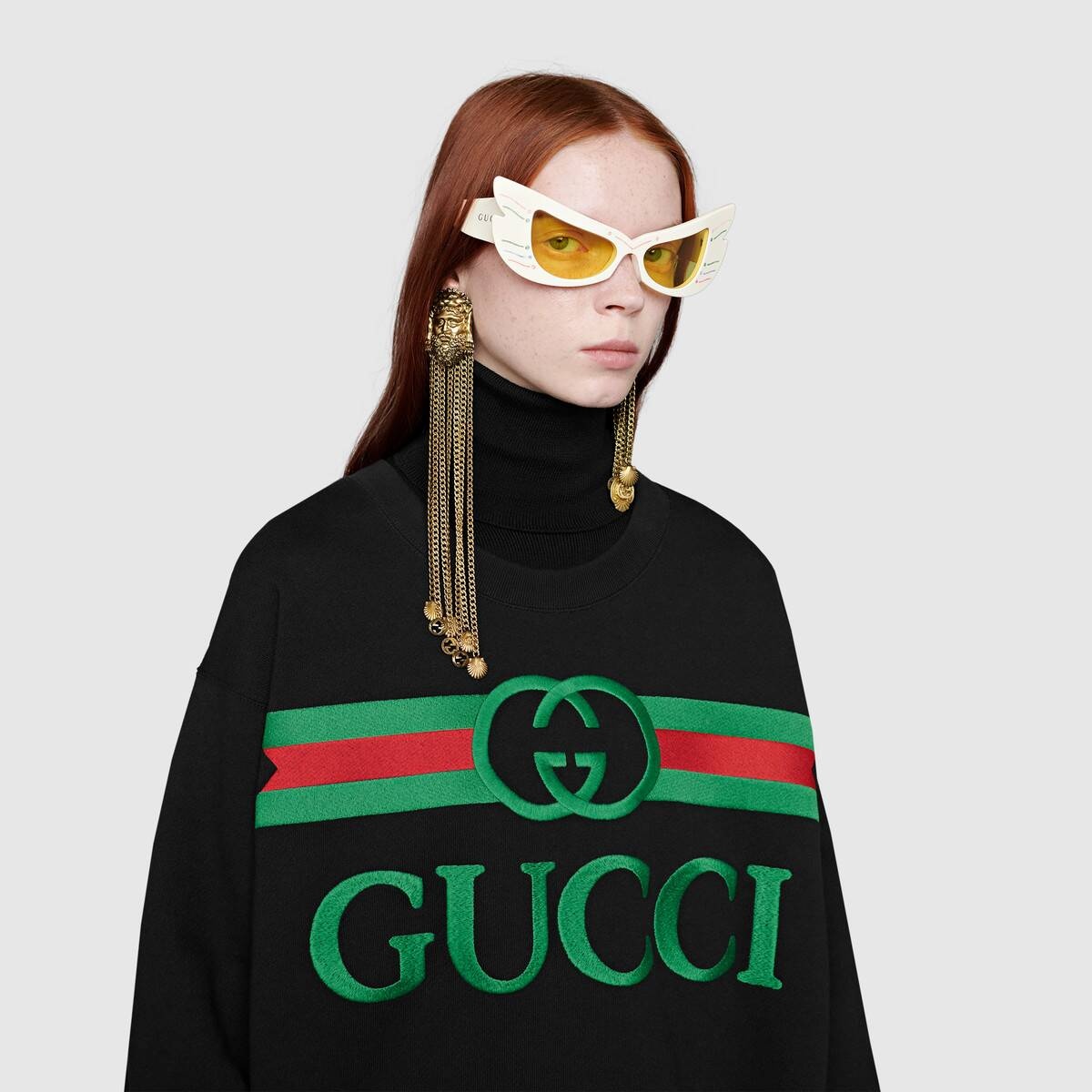 Oversize sweatshirt with Gucci logo - 5