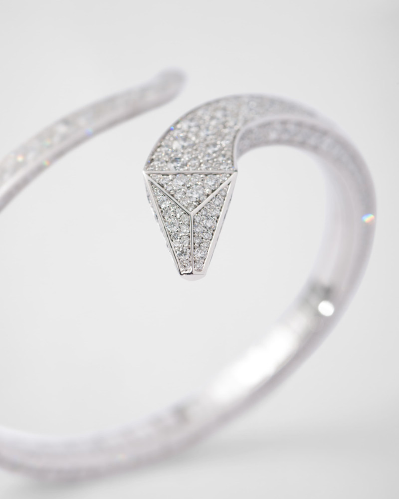 Prada Eternal Gold snake bracelet in white gold and diamonds outlook