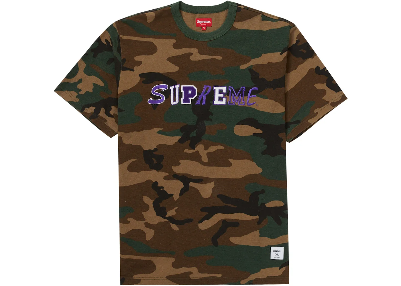 Supreme Collage Logo S/S Top Woodland Camo - 1