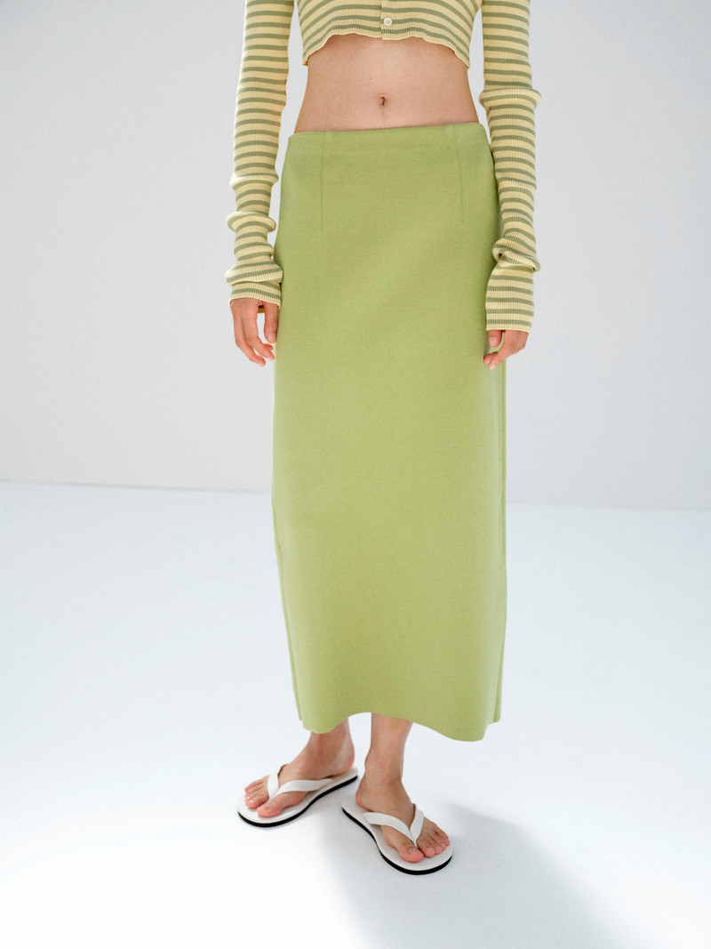 AURALEE DOUBLE FACED SILK COTTON KNIT SKIRT outlook