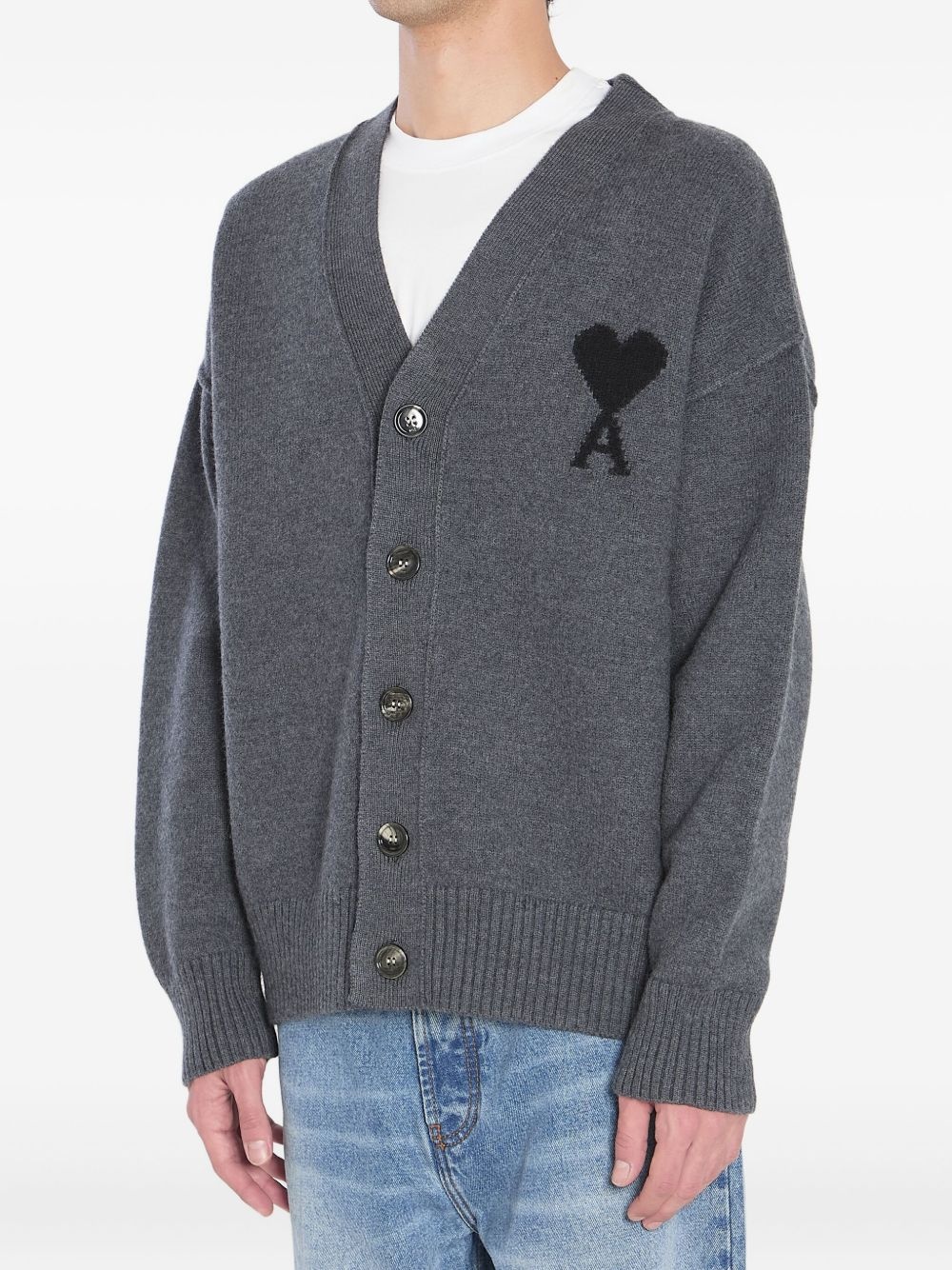 heart-logo button cardigan - 3
