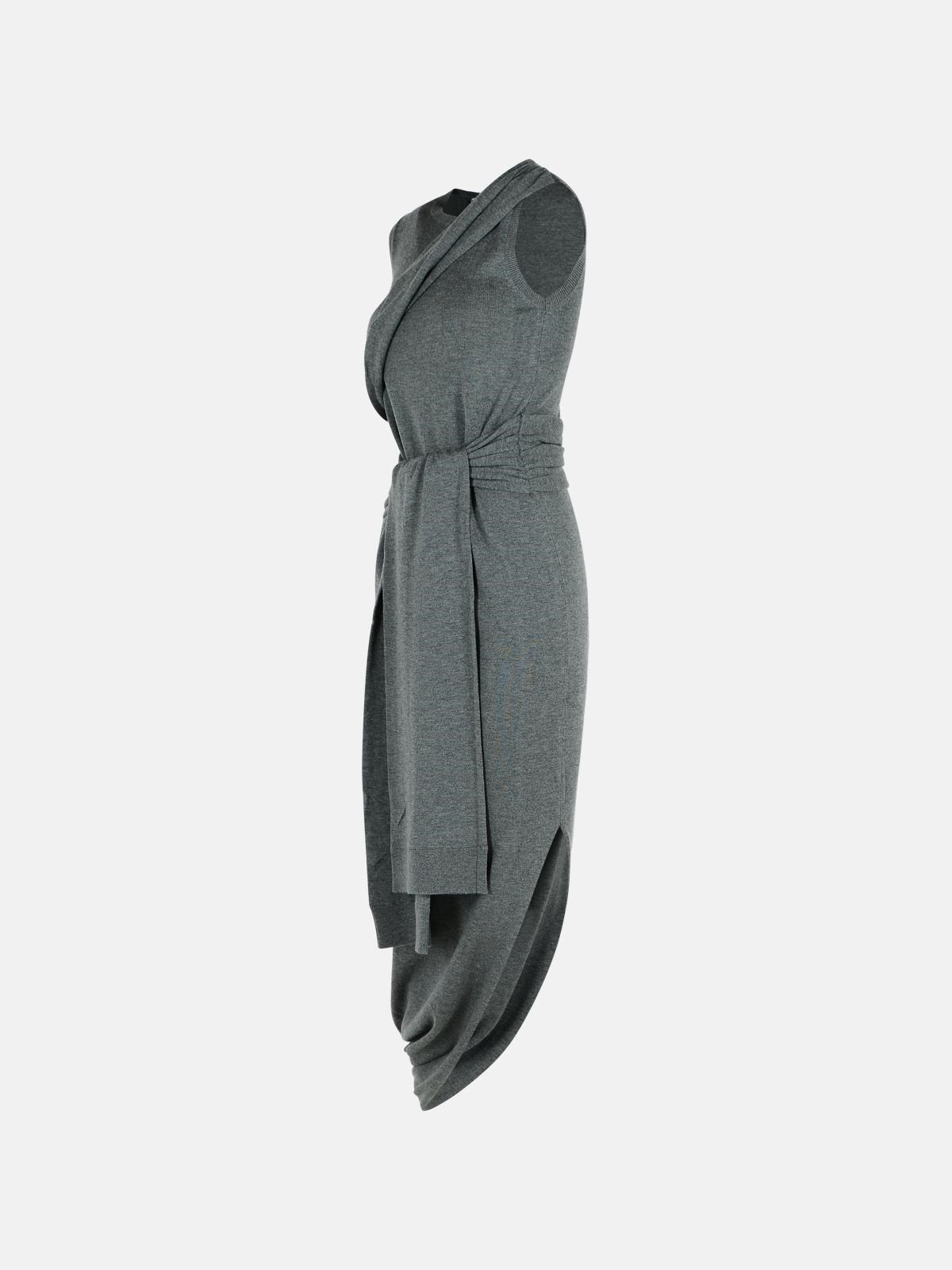 GREY WOOL BLEND DRESS - 2
