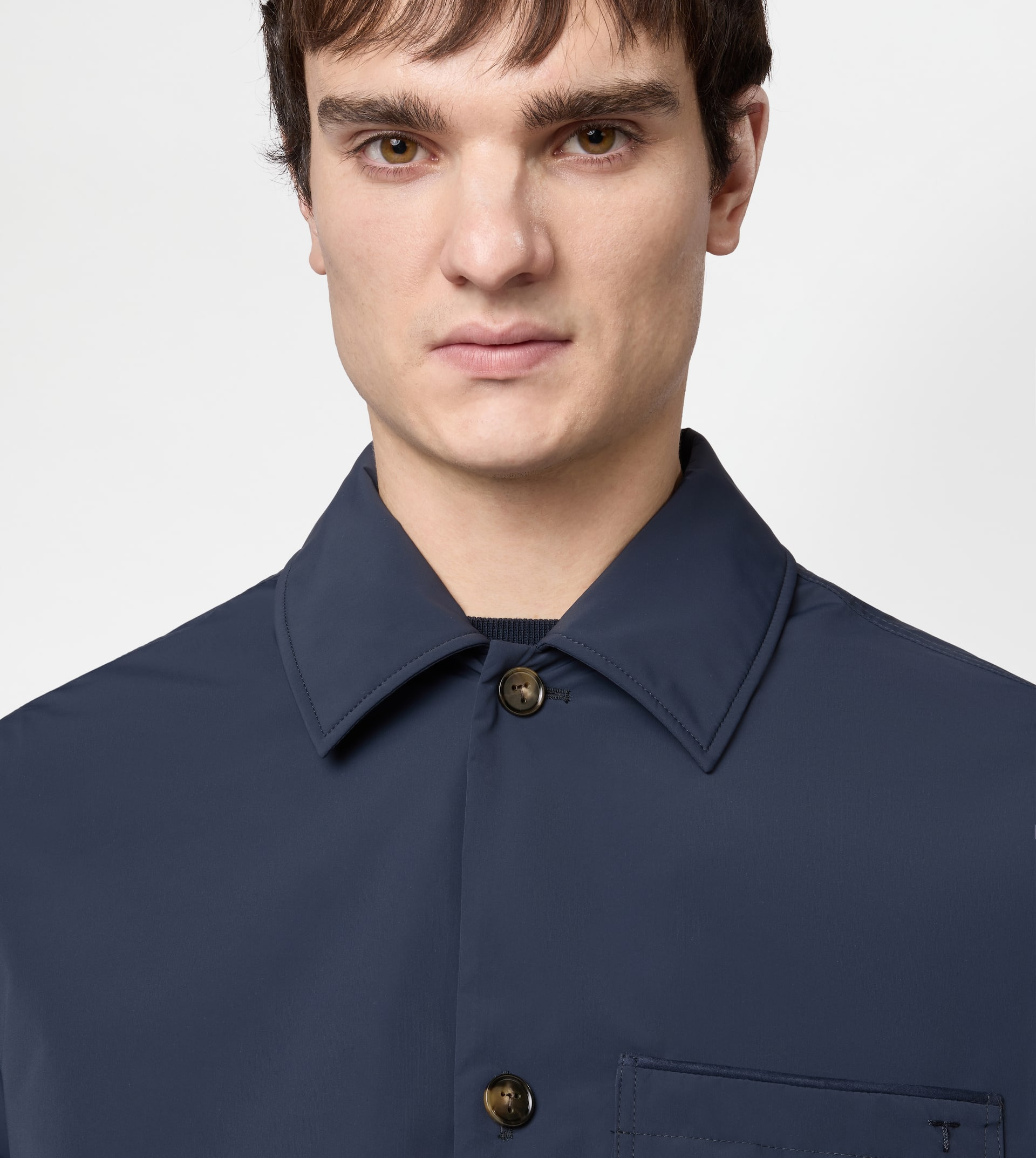 SHIRT JACKET IN TECHNICAL FABRIC - BLUE - 5