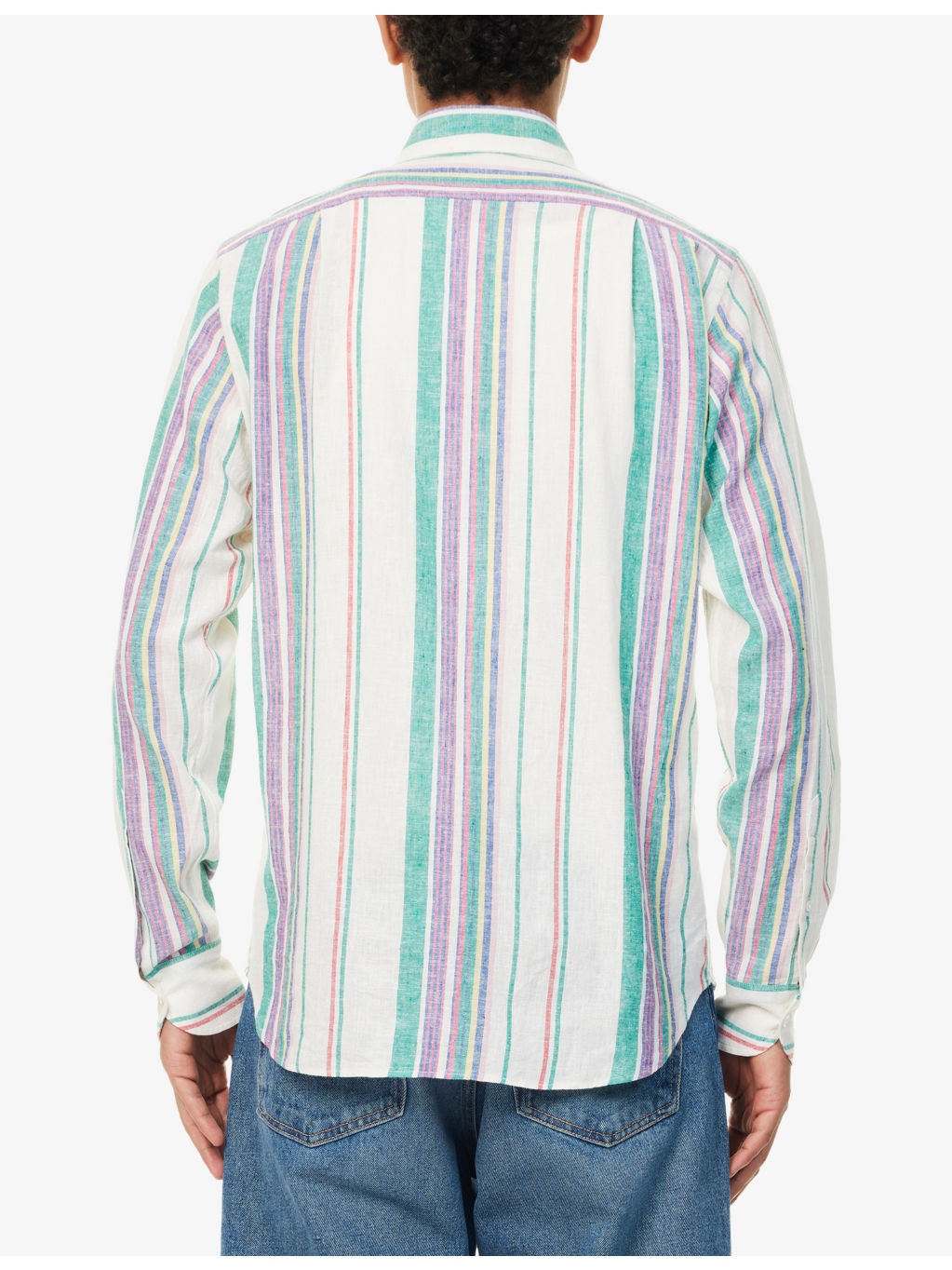 Stripe-Print Long-Sleeve Summer Shirt - 4