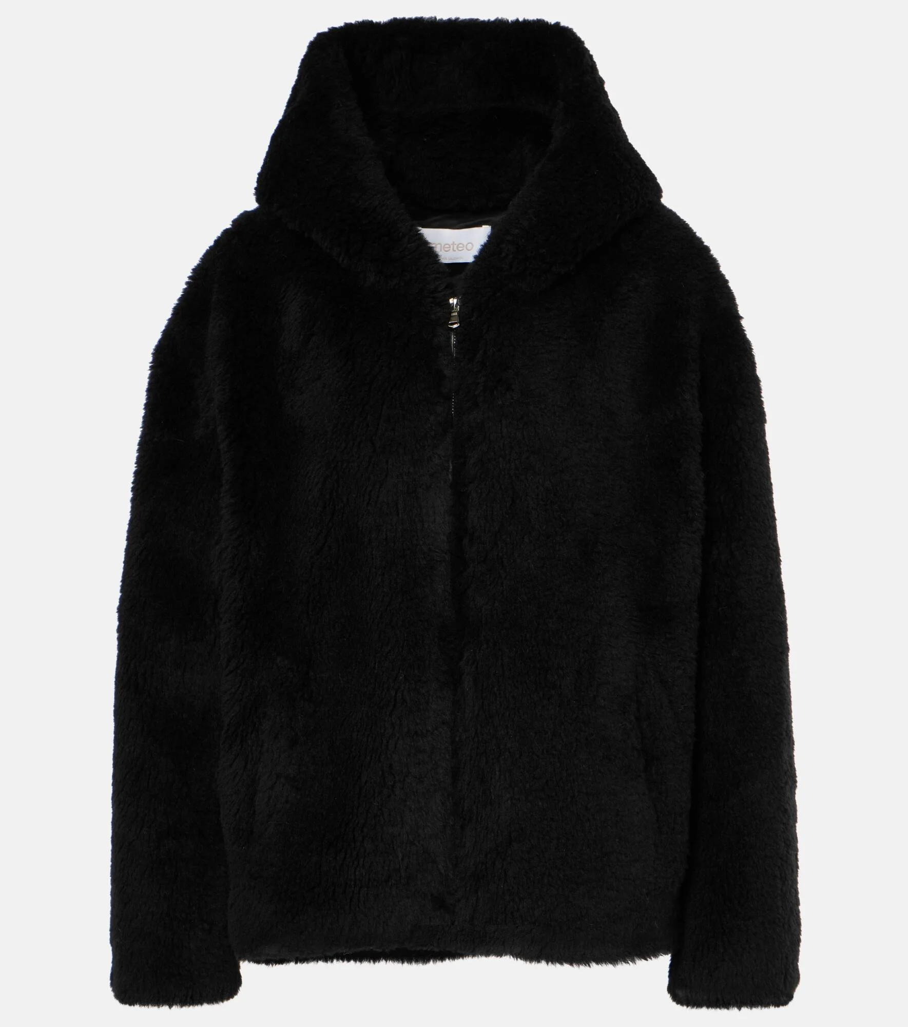 hooded shearling jacket - 1