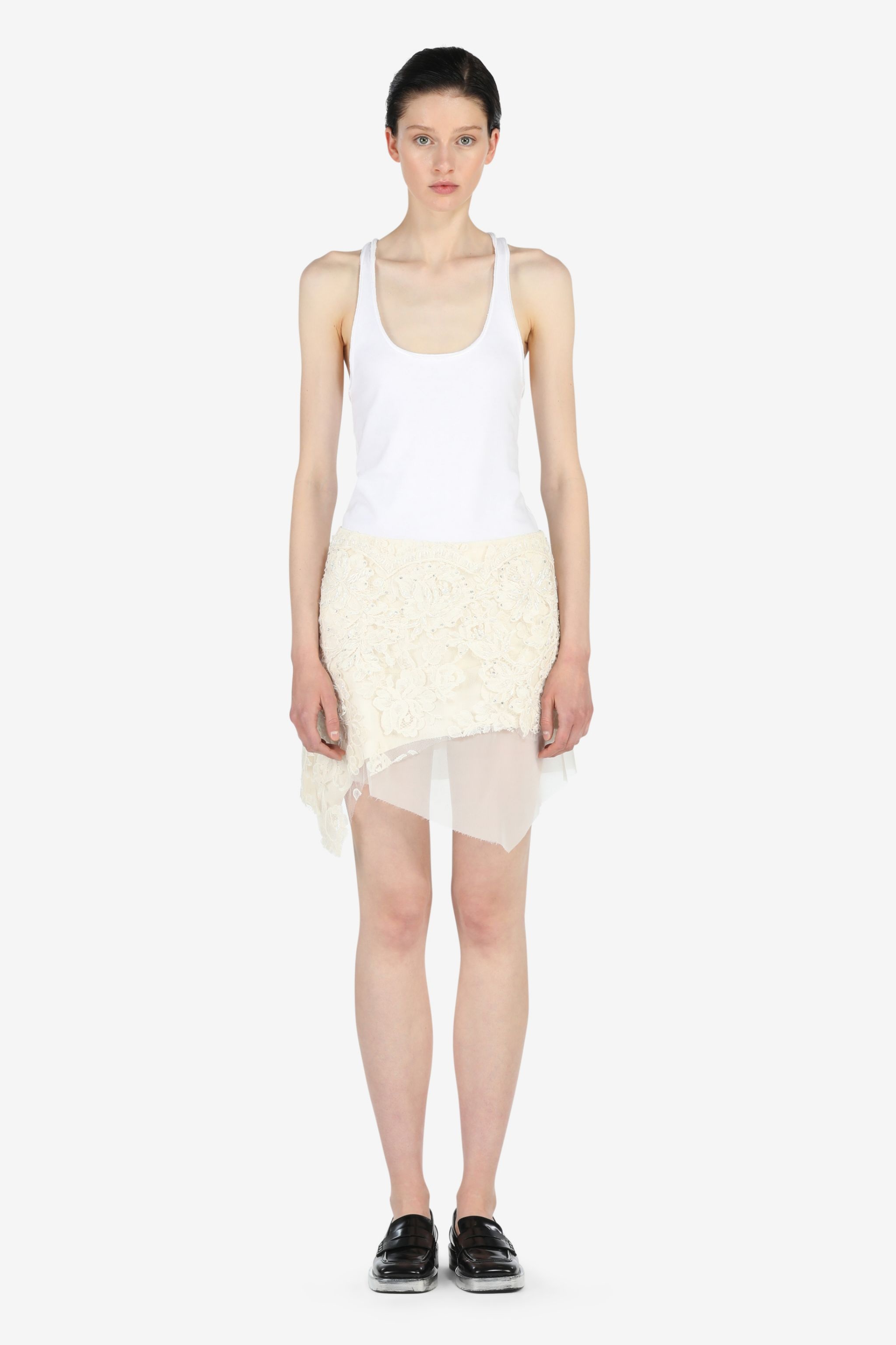 CRYSTAL-EMBELLISHED LACE SKIRT - 4