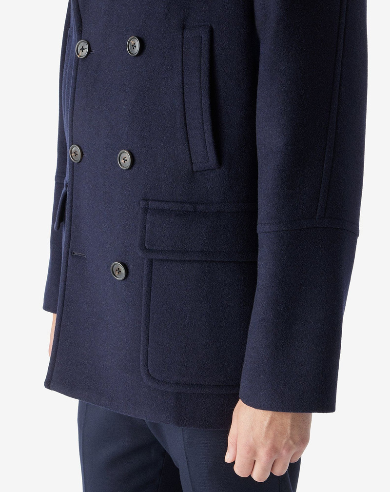 Blue wool, silk and cashmere blend peacoat 5