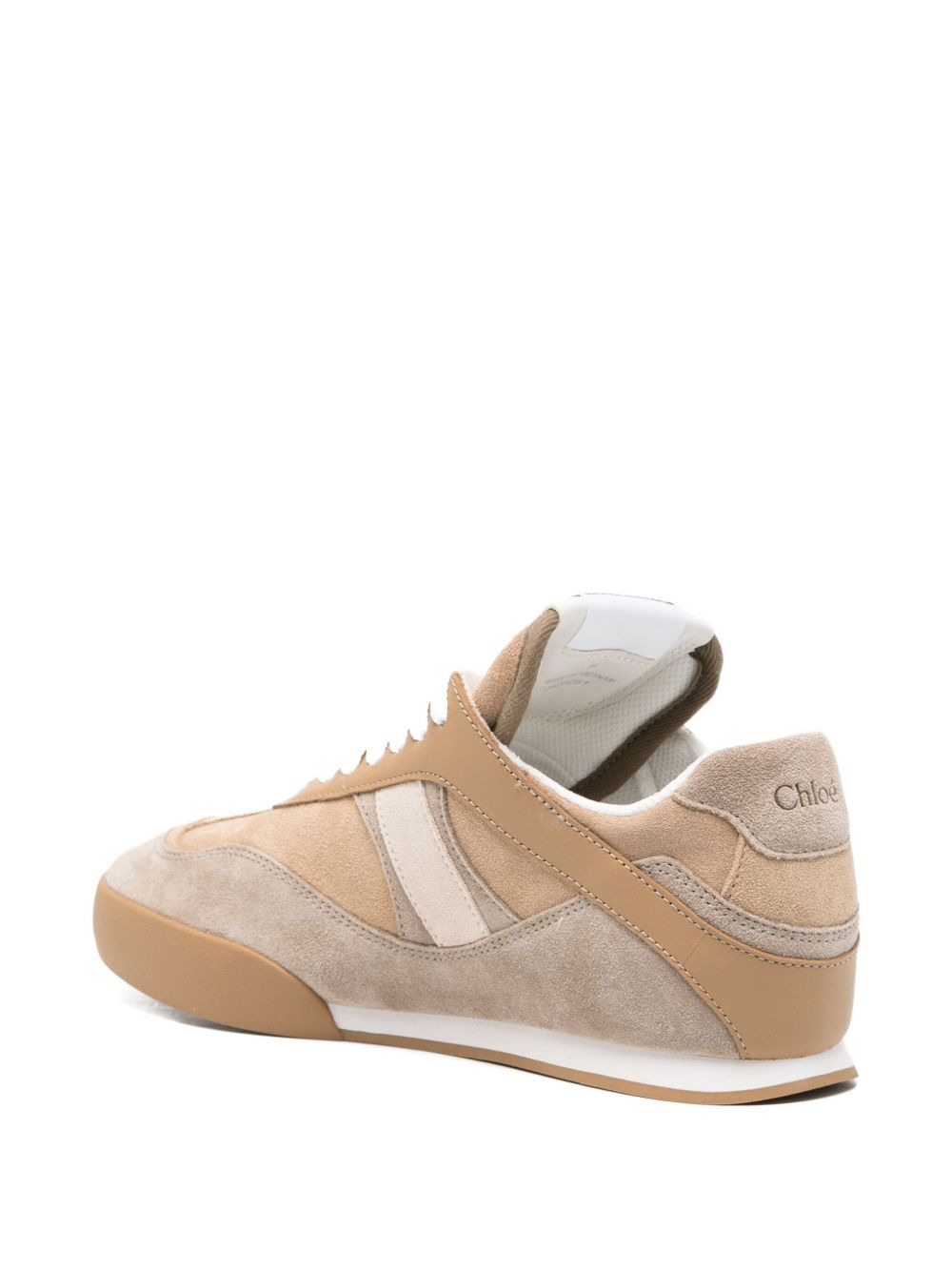 leather lace-up low-top sneakers - 3