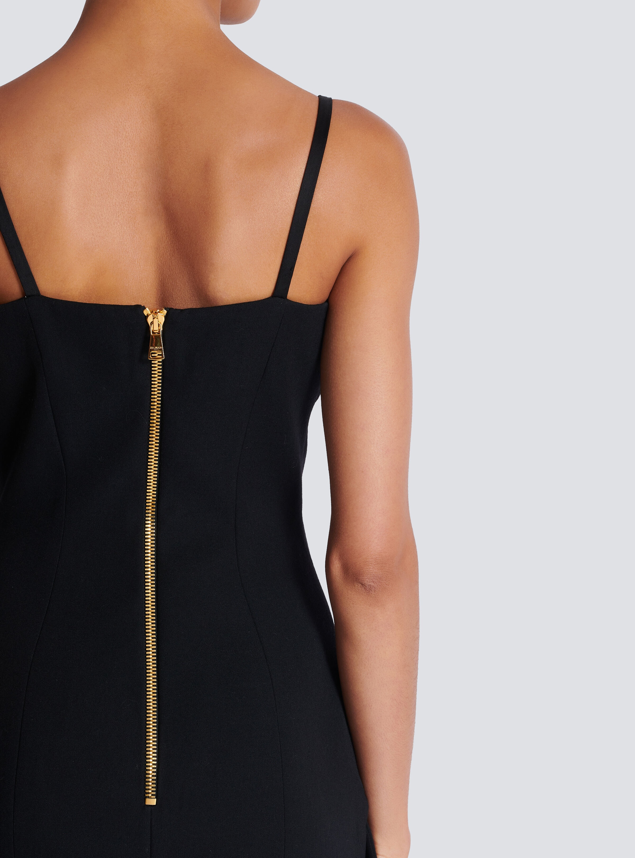 Long strappy grain de poudre dress - 8