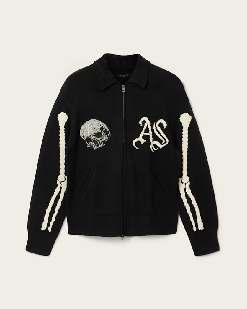 ADRIAN ZIP UP EMBROIDED KNITTED CARDIGAN - 1