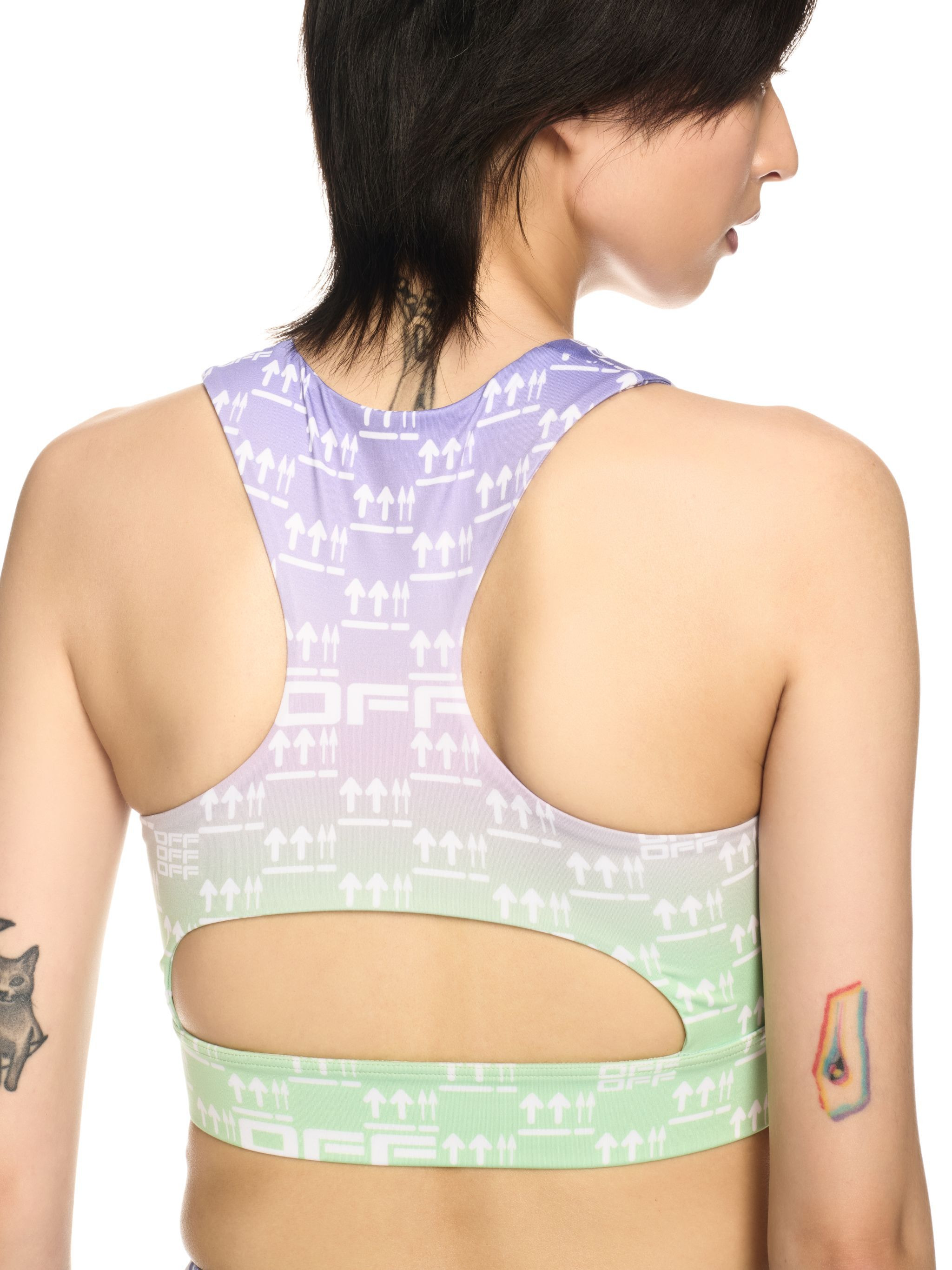 Purple/green Double Arrow Cut-out Bra - 5