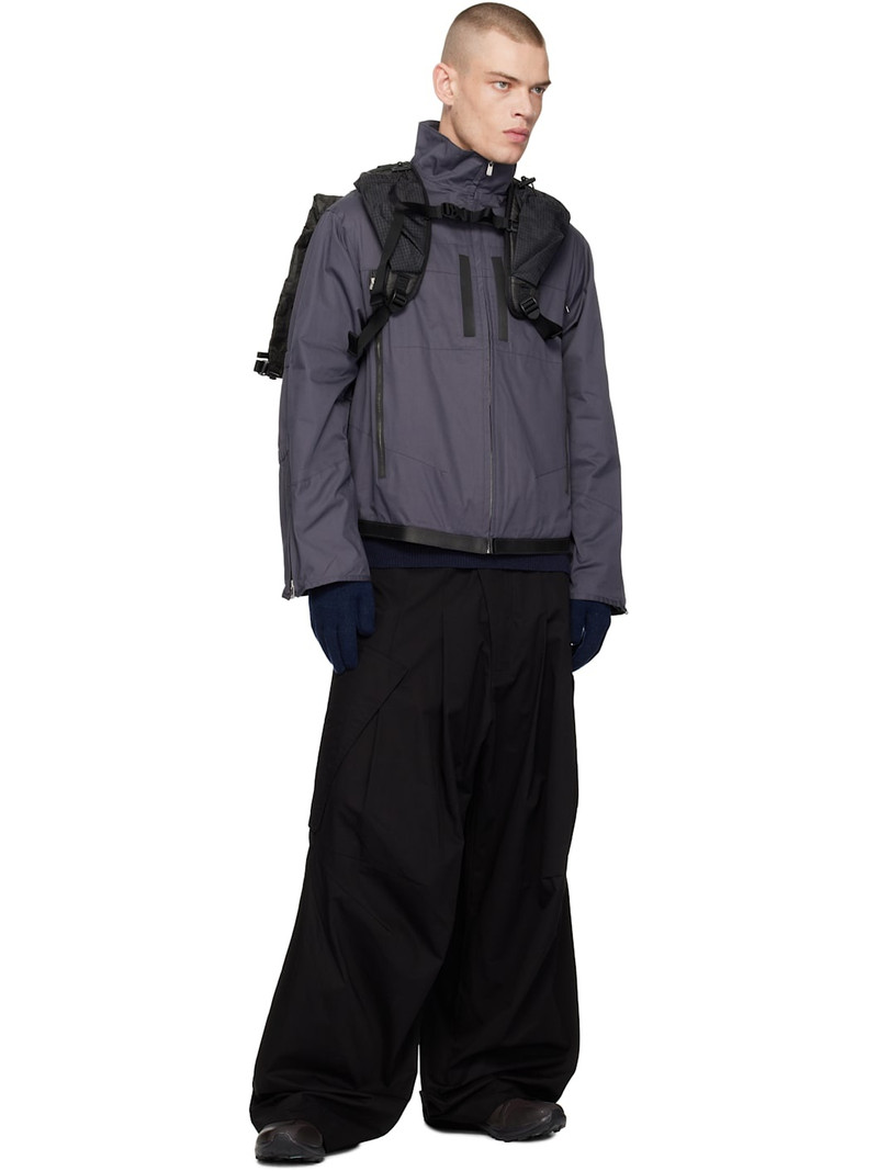 FFFPOSTALSERVICE Black Wide Belted Draped Pocket Trousers outlook