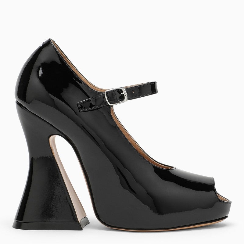 パンプス Maison Margiela Black Patent Leather Mary Jane Pumps Maison Margiela BLACK PATENT LEATHER MARY JANE PUMPS