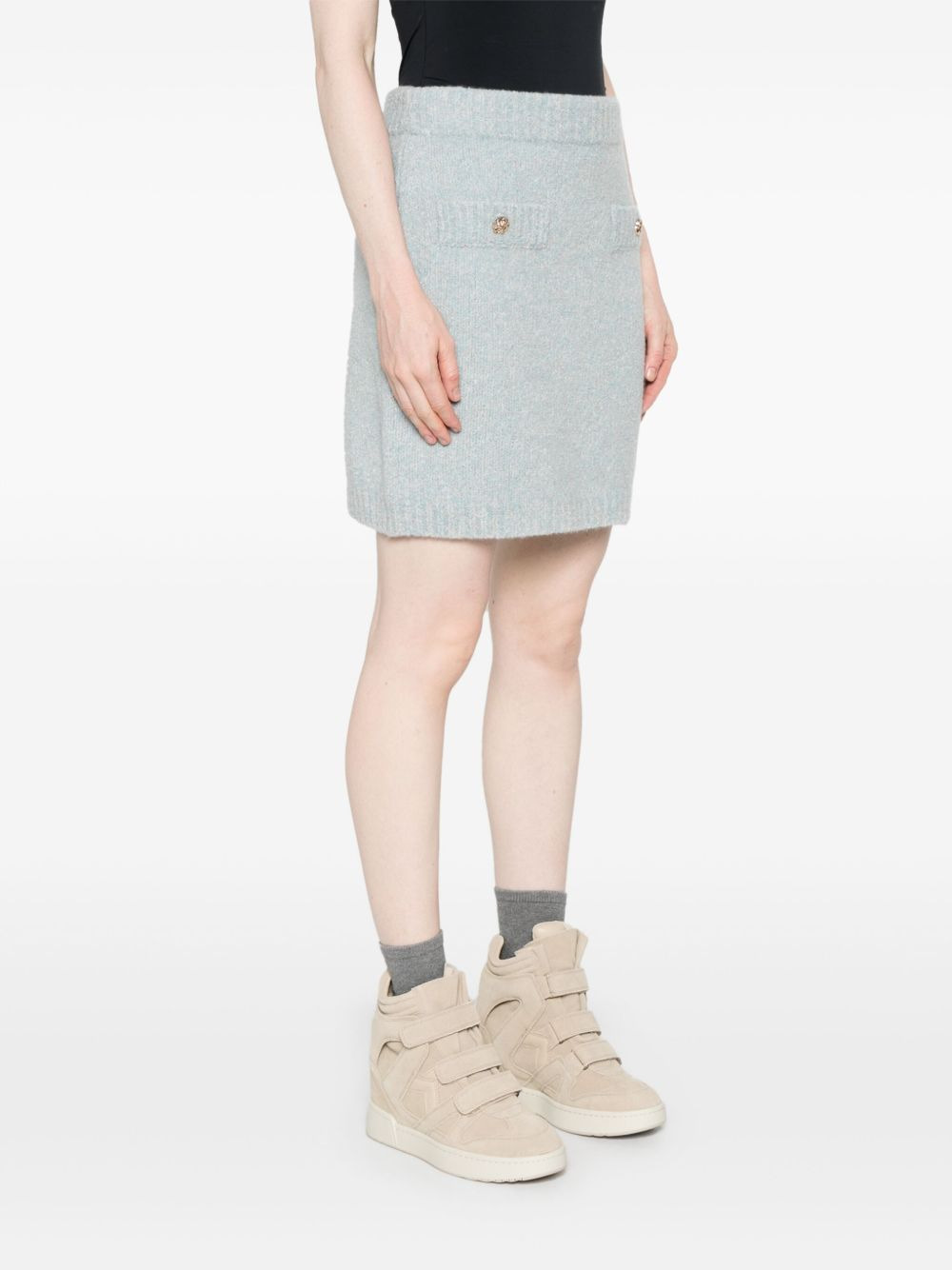 marl-knit mini skirt - 3
