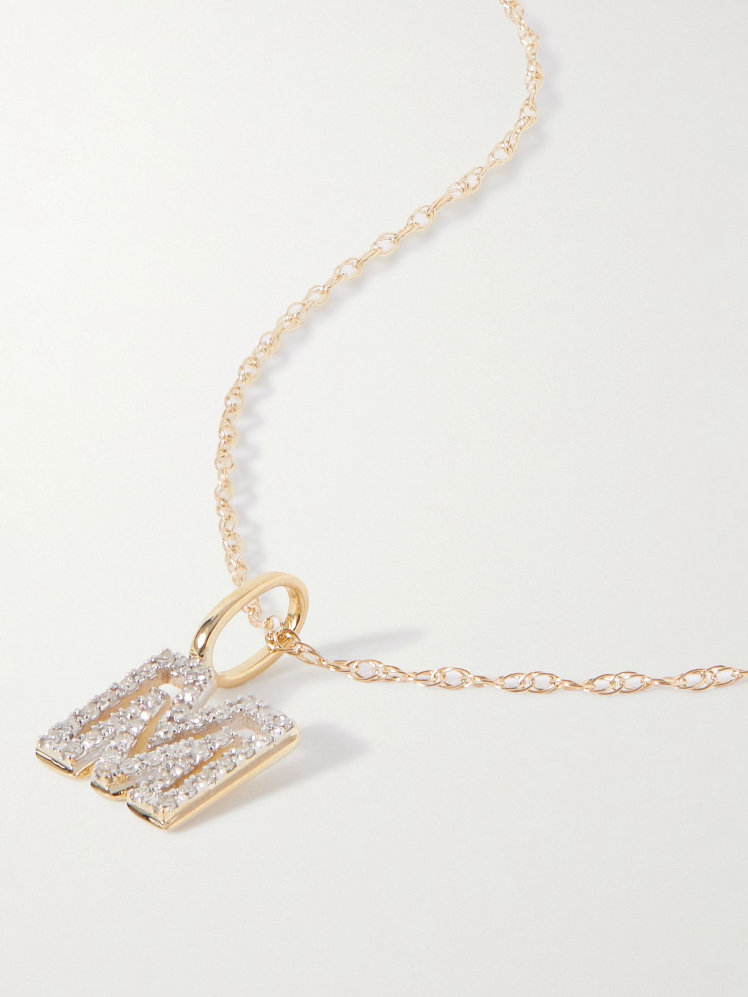 Varsity Initial 10-karat gold diamond necklace Gold - 5