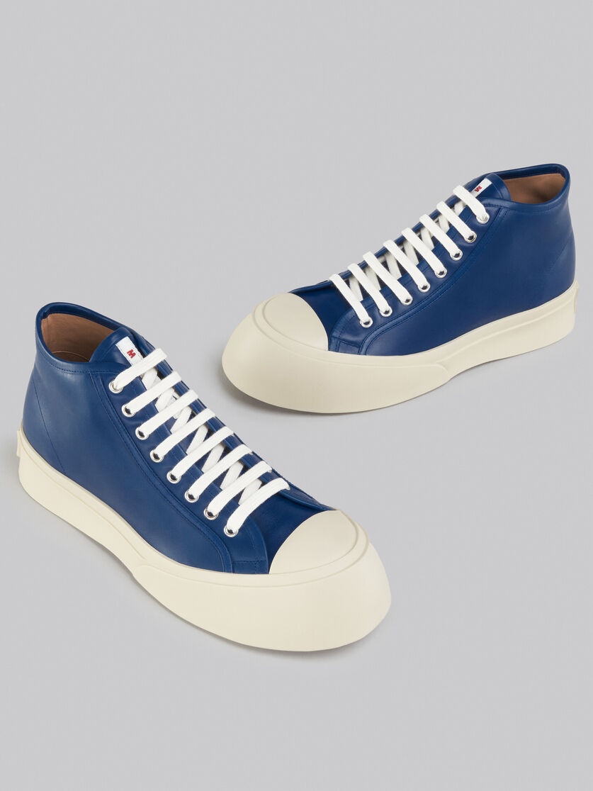 BLUE NAPPA LEATHER PABLO HIGH-TOP SNEAKER - 4