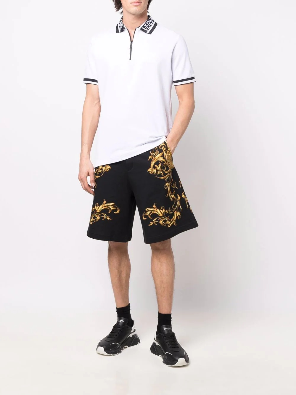 baroque pattern-print shorts - 2