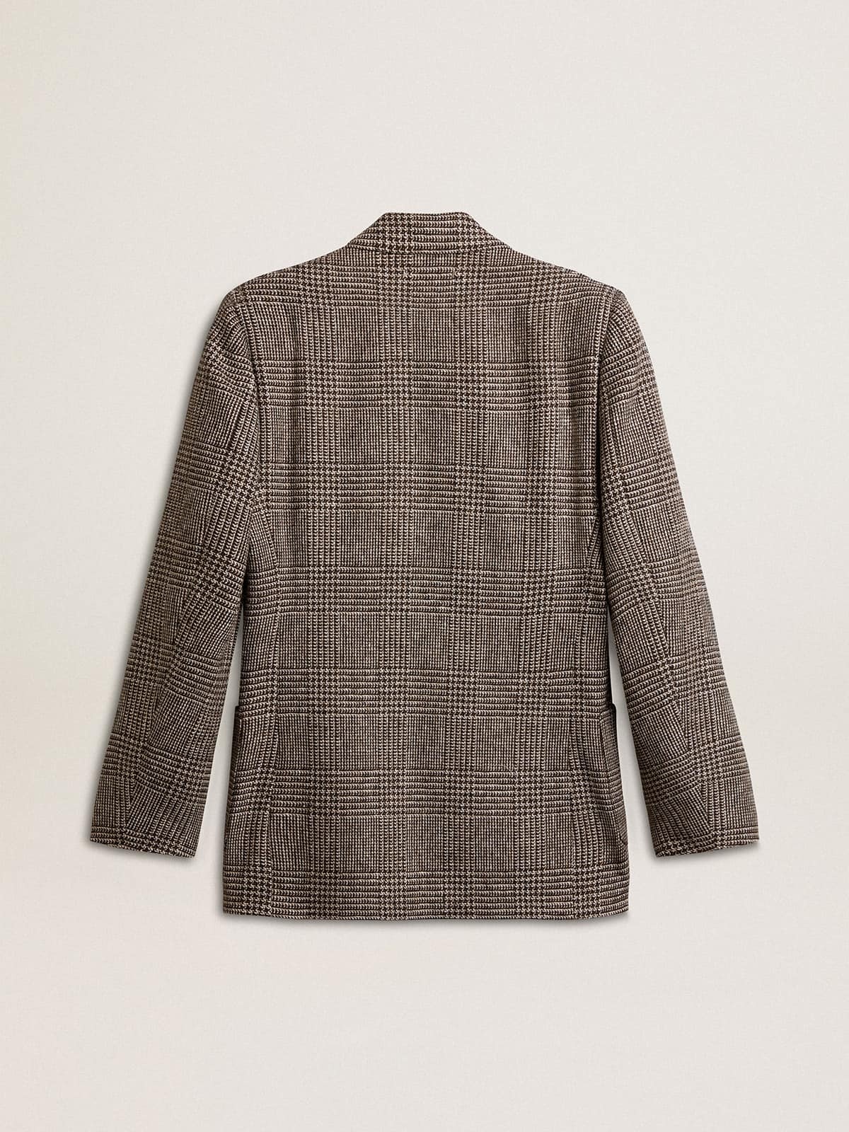 Gray single-breasted blazer for men in houndstooth wool - 8