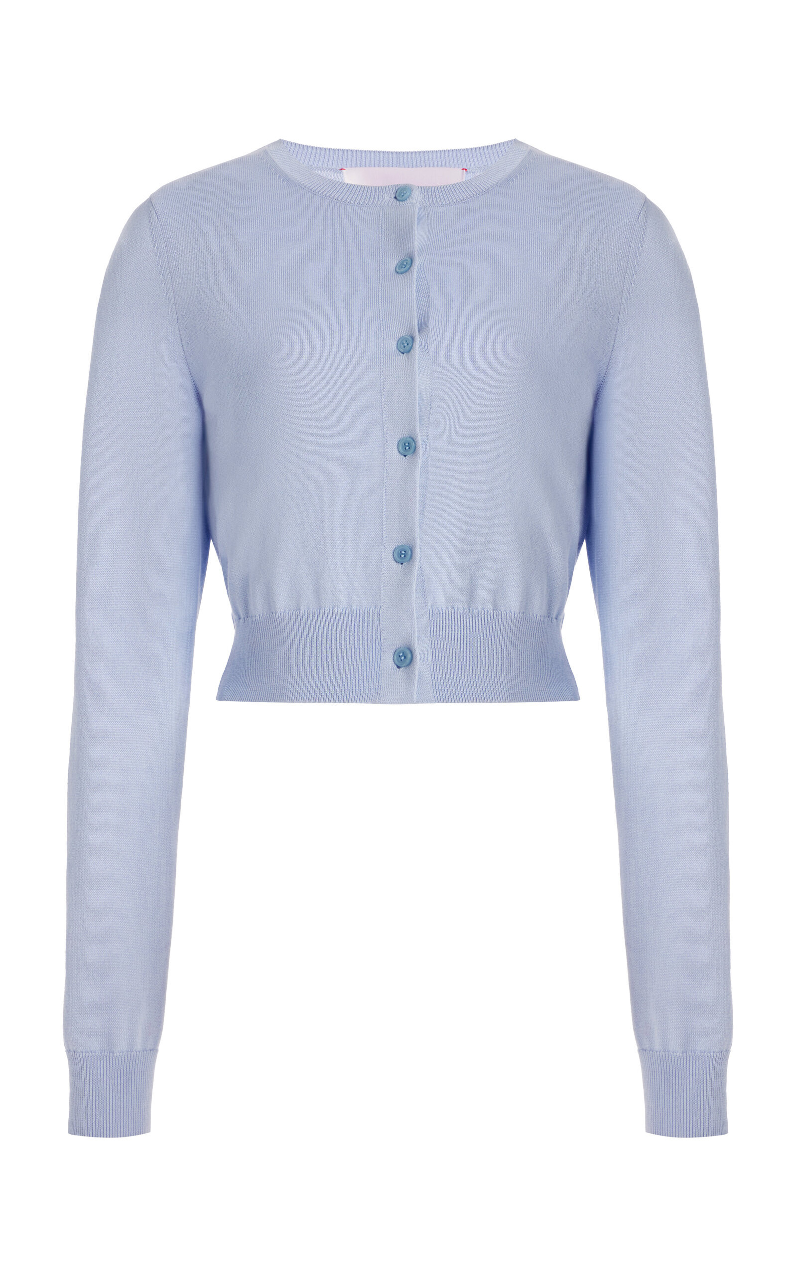 Cropped Silk-Cotton Cardigan blue - 1