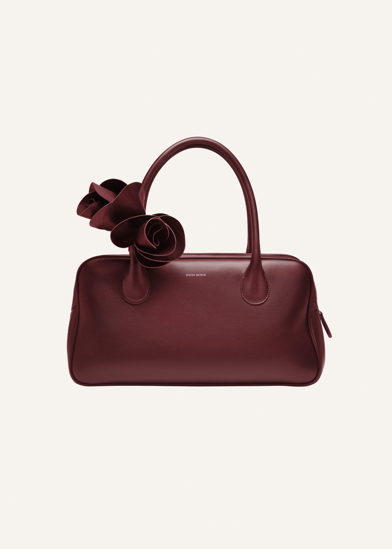 Brigitte bag in burgundy leather and silver 1