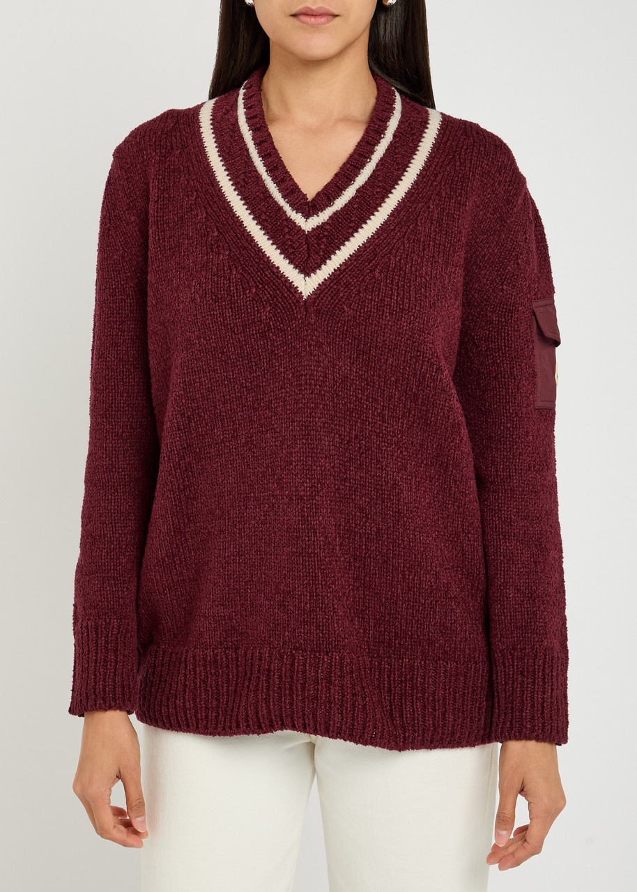 Moncler V-neck Knitted Jumper - 2