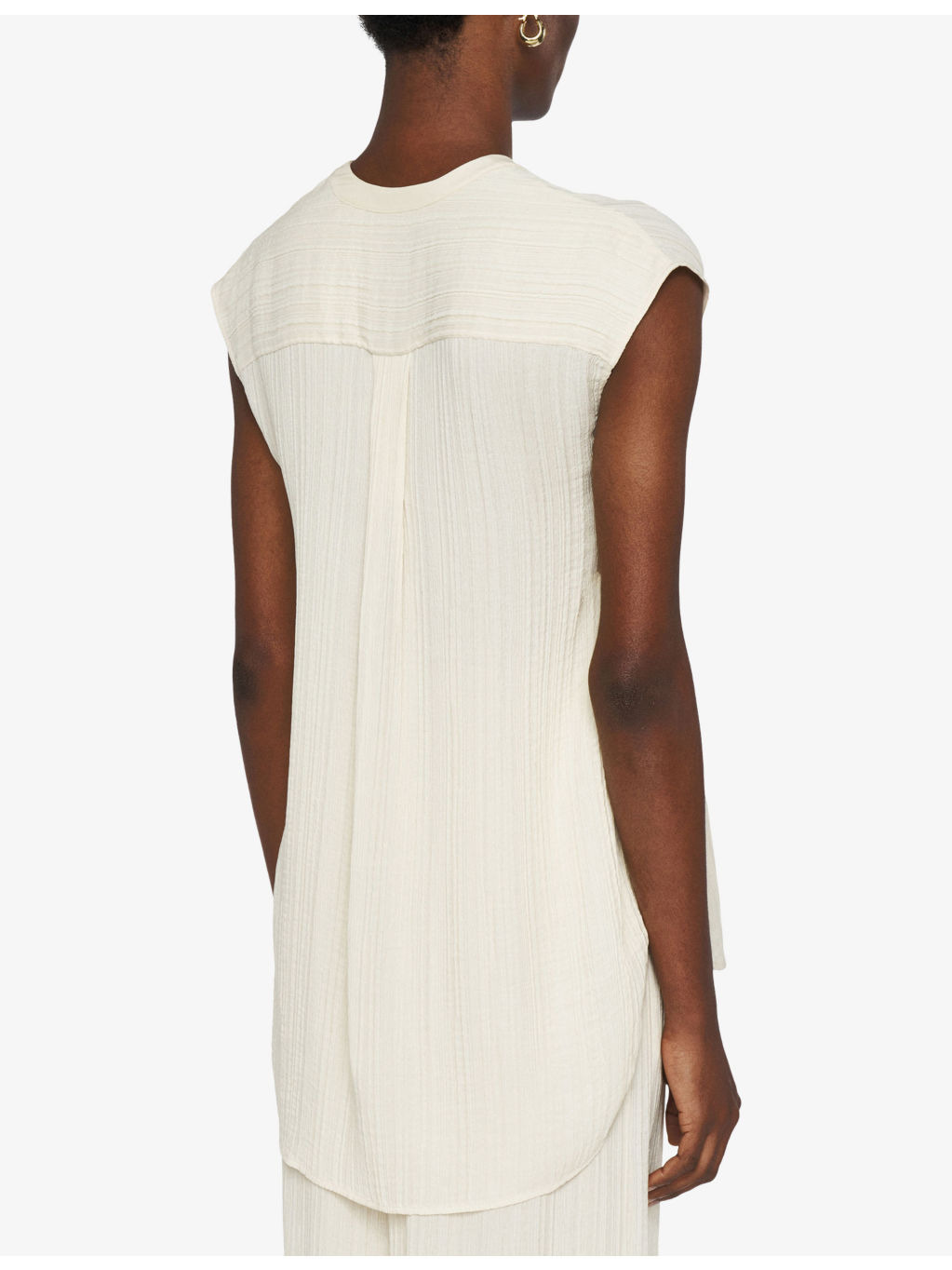 Lucien Pleated-Texture Viscose and Silk-Blend Top - 4