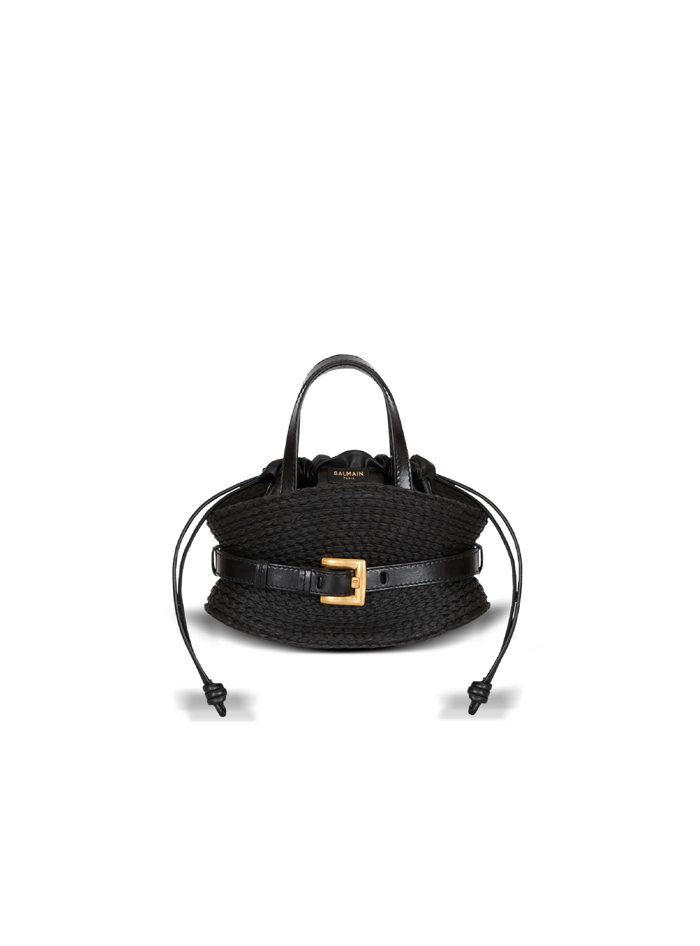 Shuffle Mini bag in calfskin and raffia - 1
