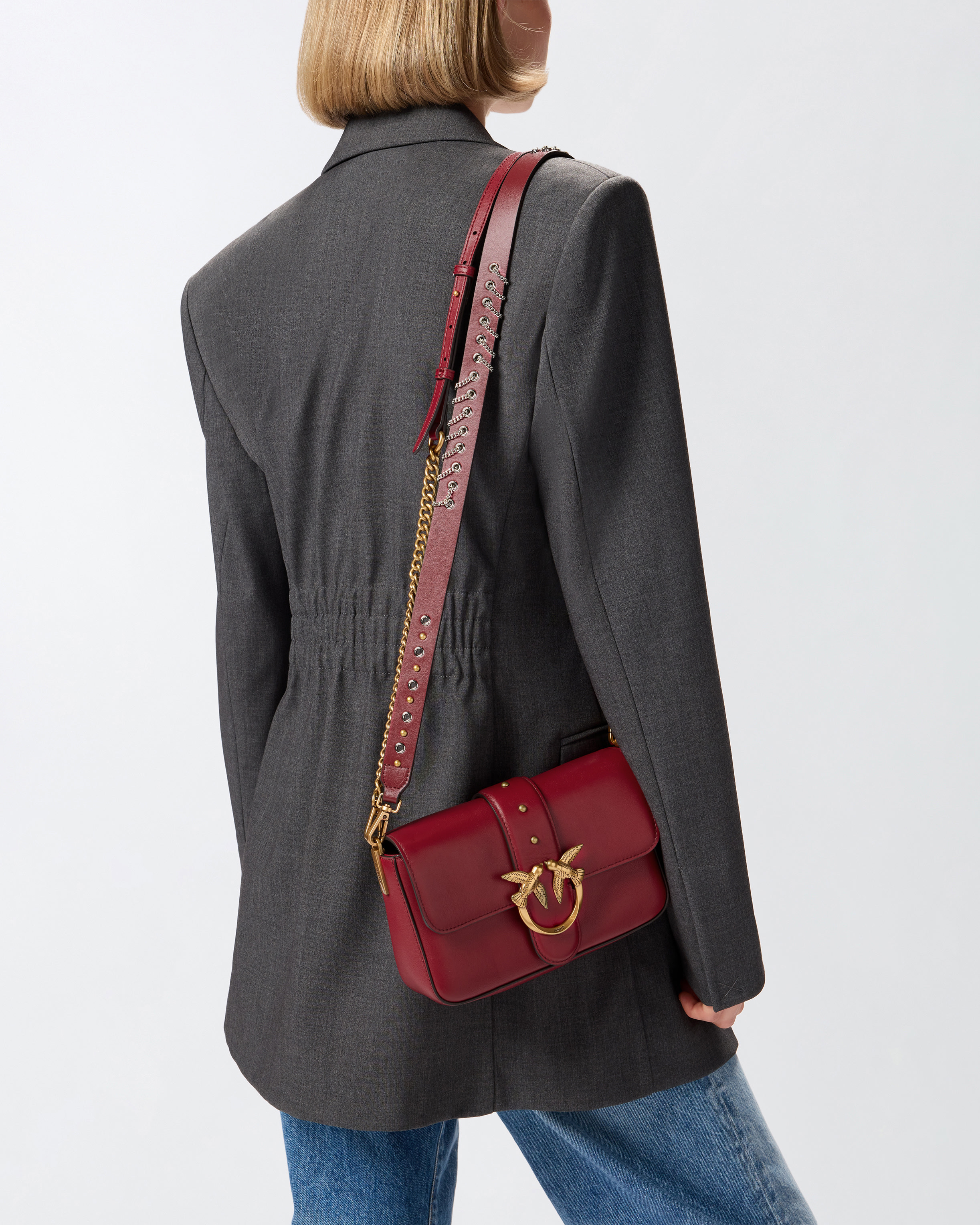 MINI LOVE BAG SLOUCHY SHOULDER BAG IN LEATHER WITH TWO STRAPS - 6